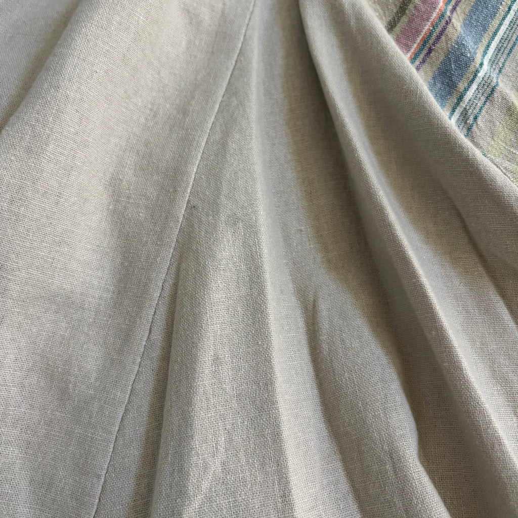 Cotton/Linen Striped Asymmetrical Skirt