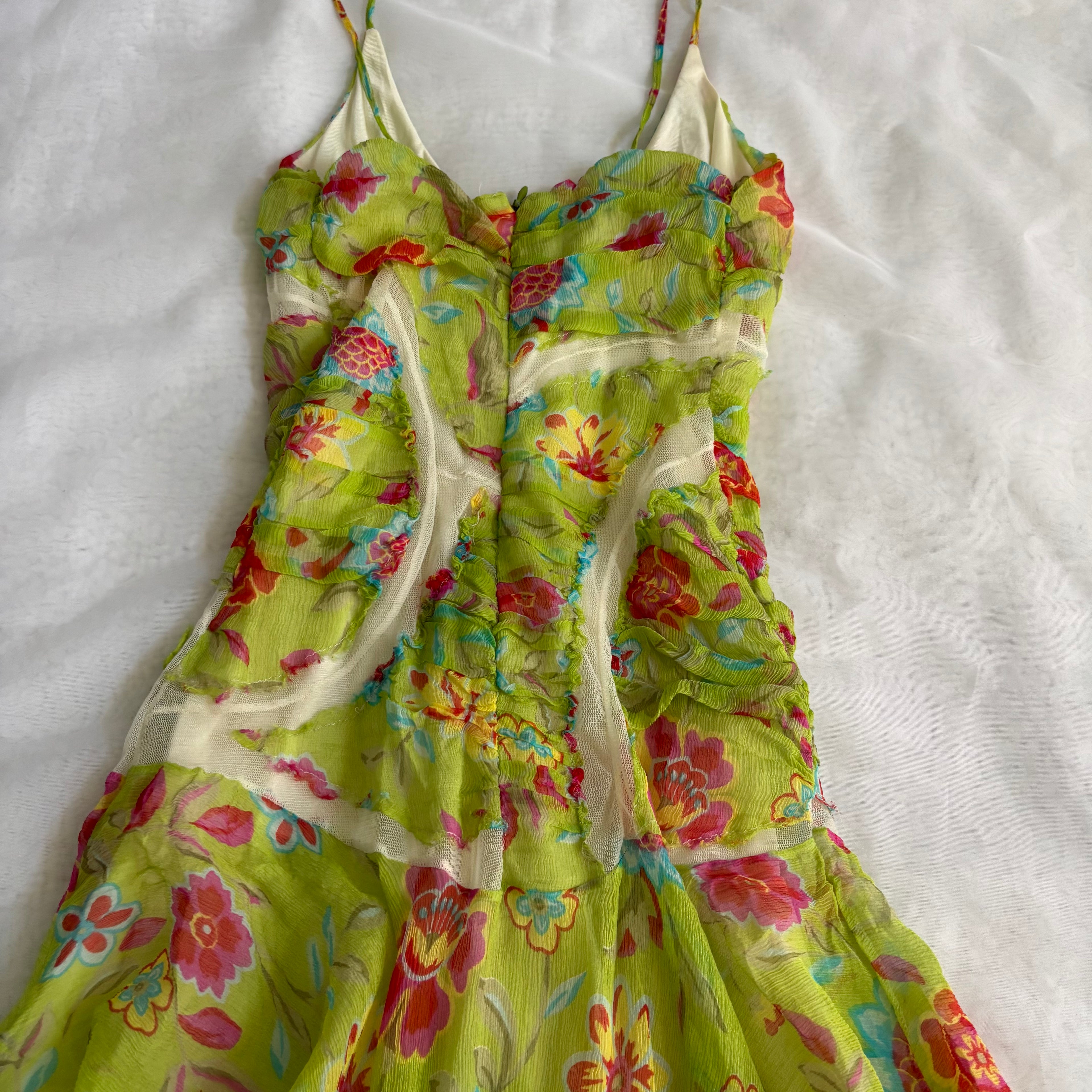 Vintage Italian Silk Blend Floral Dress