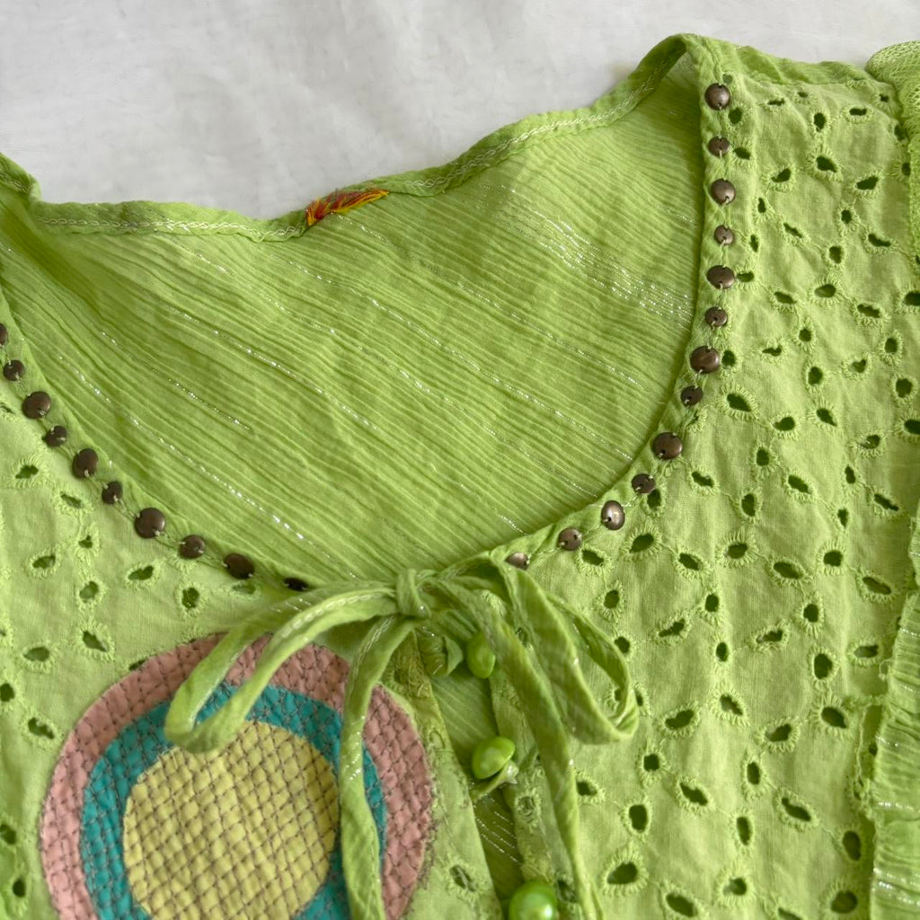 Lime Green Ruffle Top