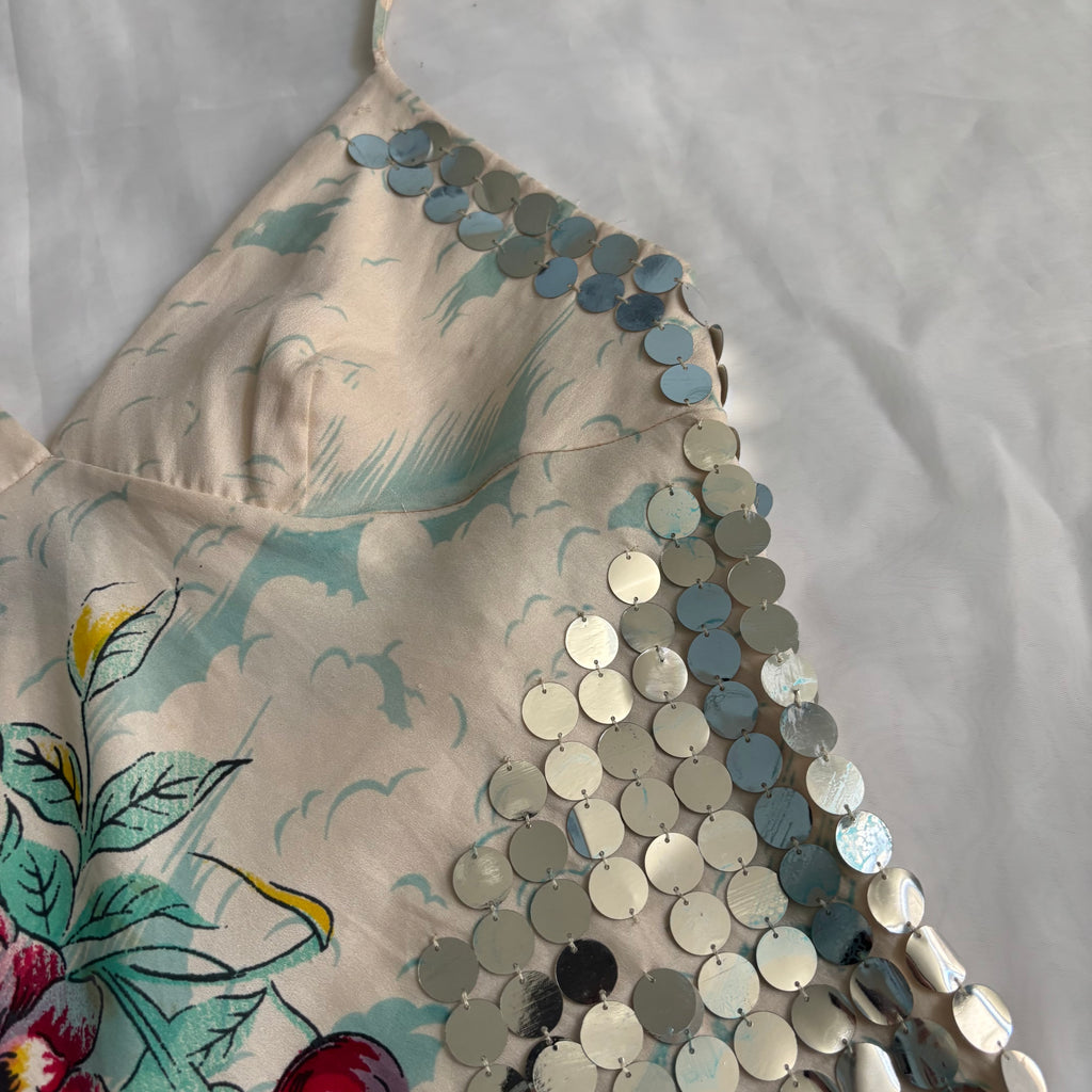 Vintage Italian Tijuana Sequined Slip Dress