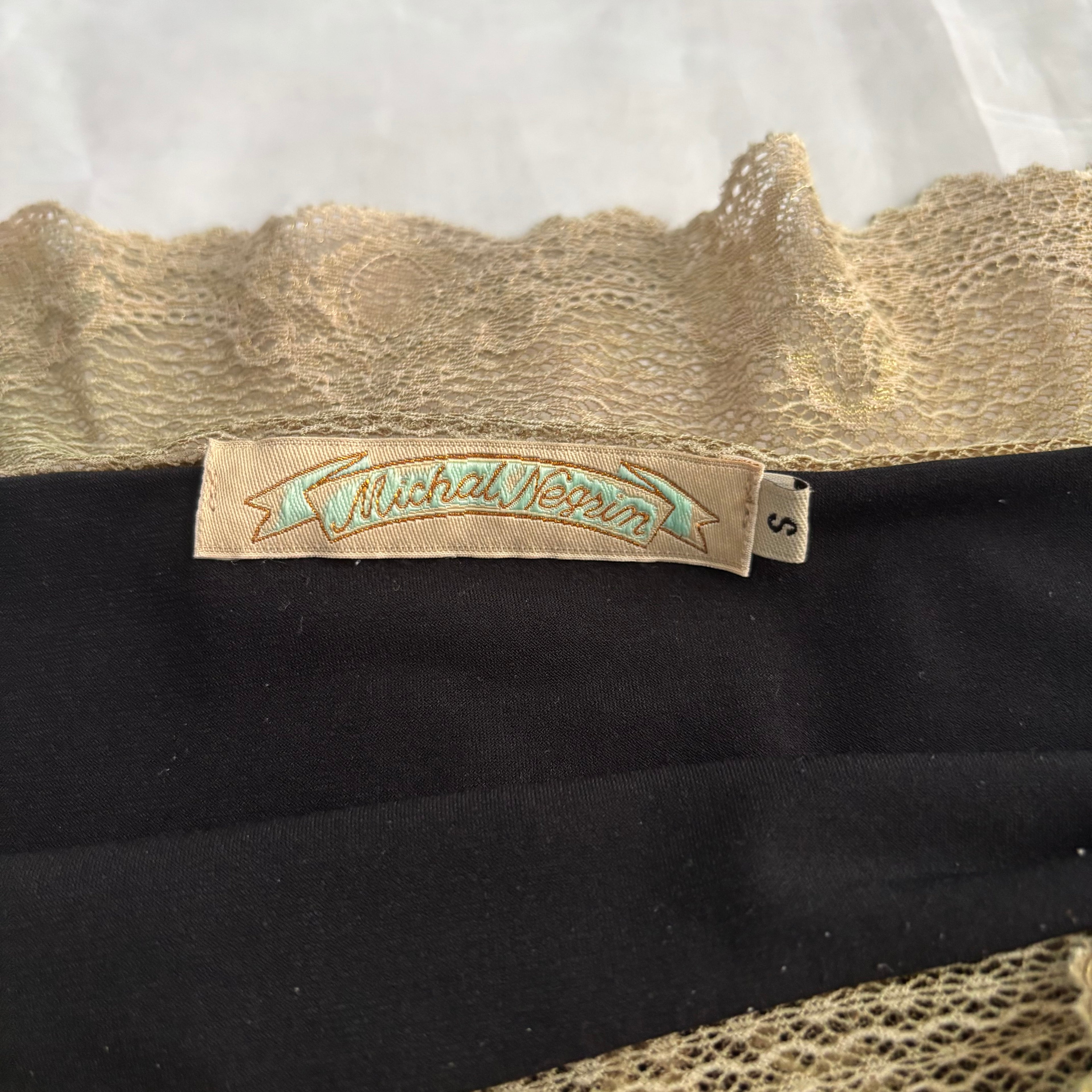 Vintage Michal Negrin Lace Mini Skirt