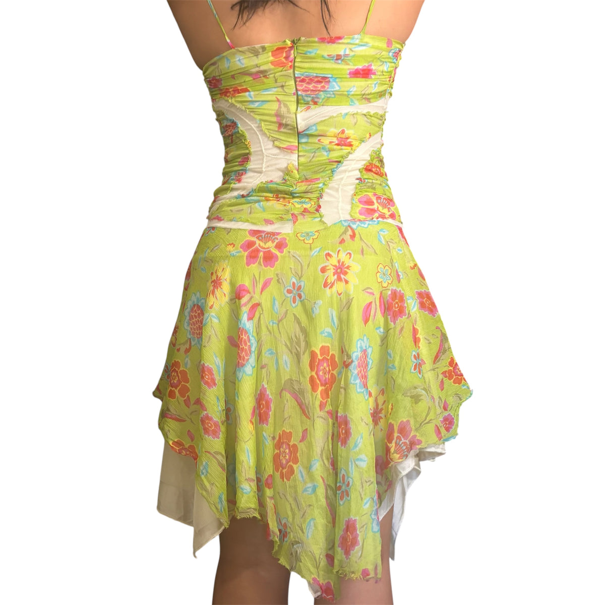 Vintage Italian Silk Blend Floral Dress
