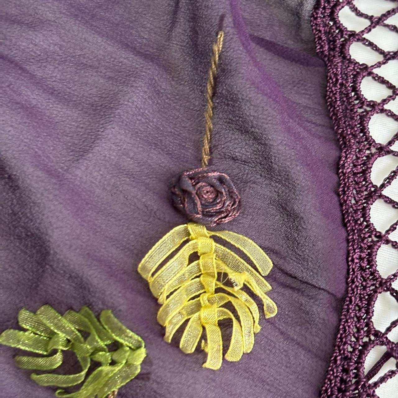 Amethyst Floral Embroidered Silk Dress