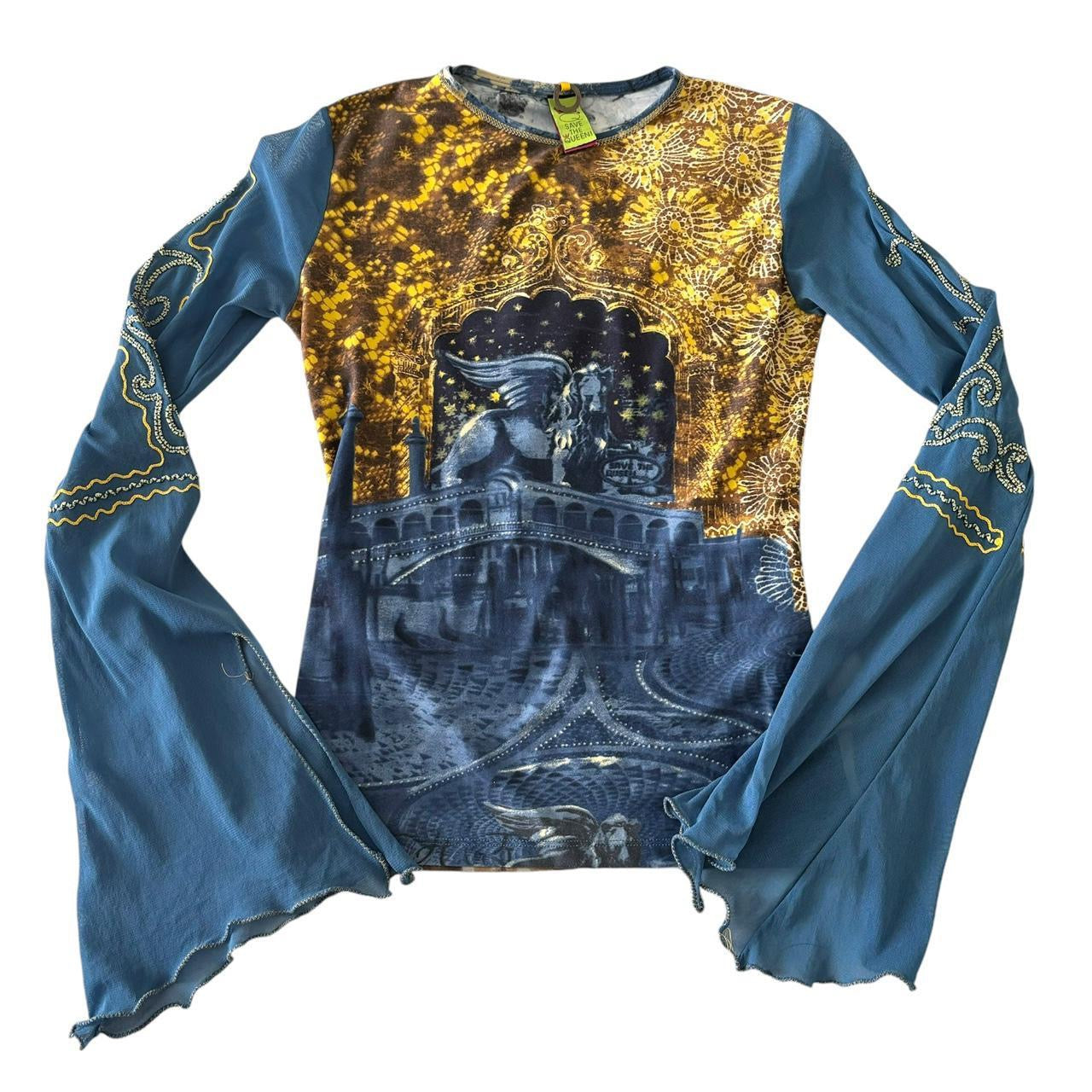 Save the Queen Ornate Mesh Top