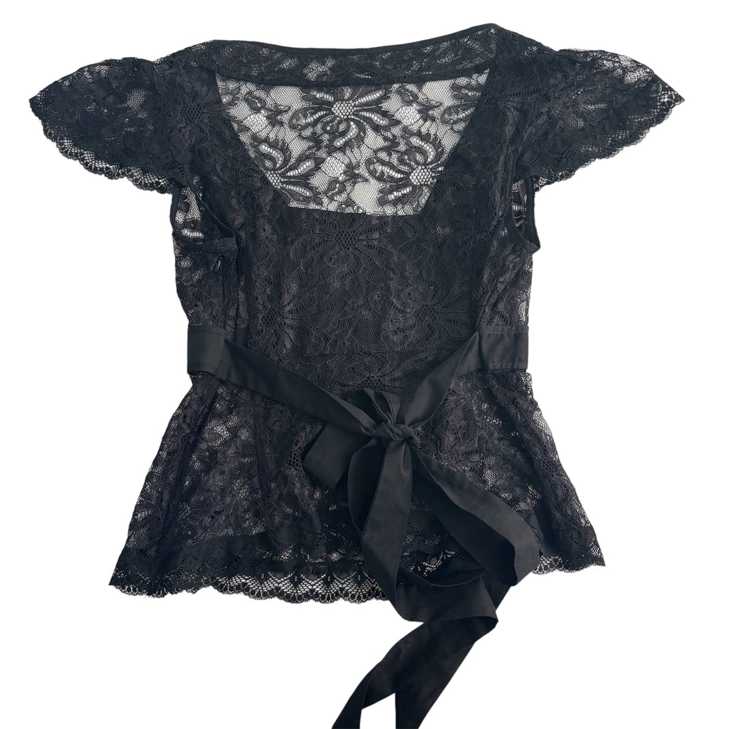 D&G Sheer Lace Ribbon Top