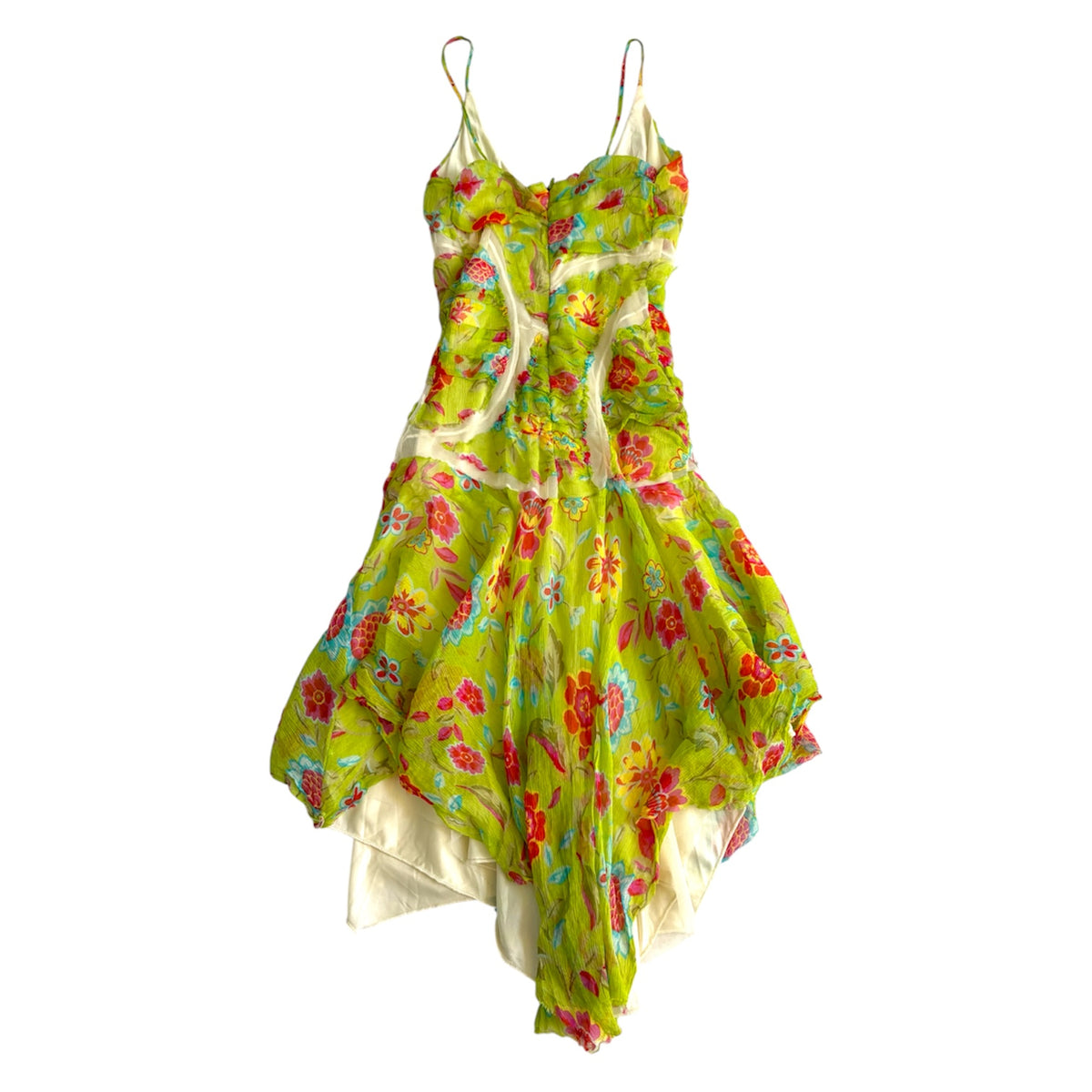 Vintage Italian Silk Blend Floral Dress