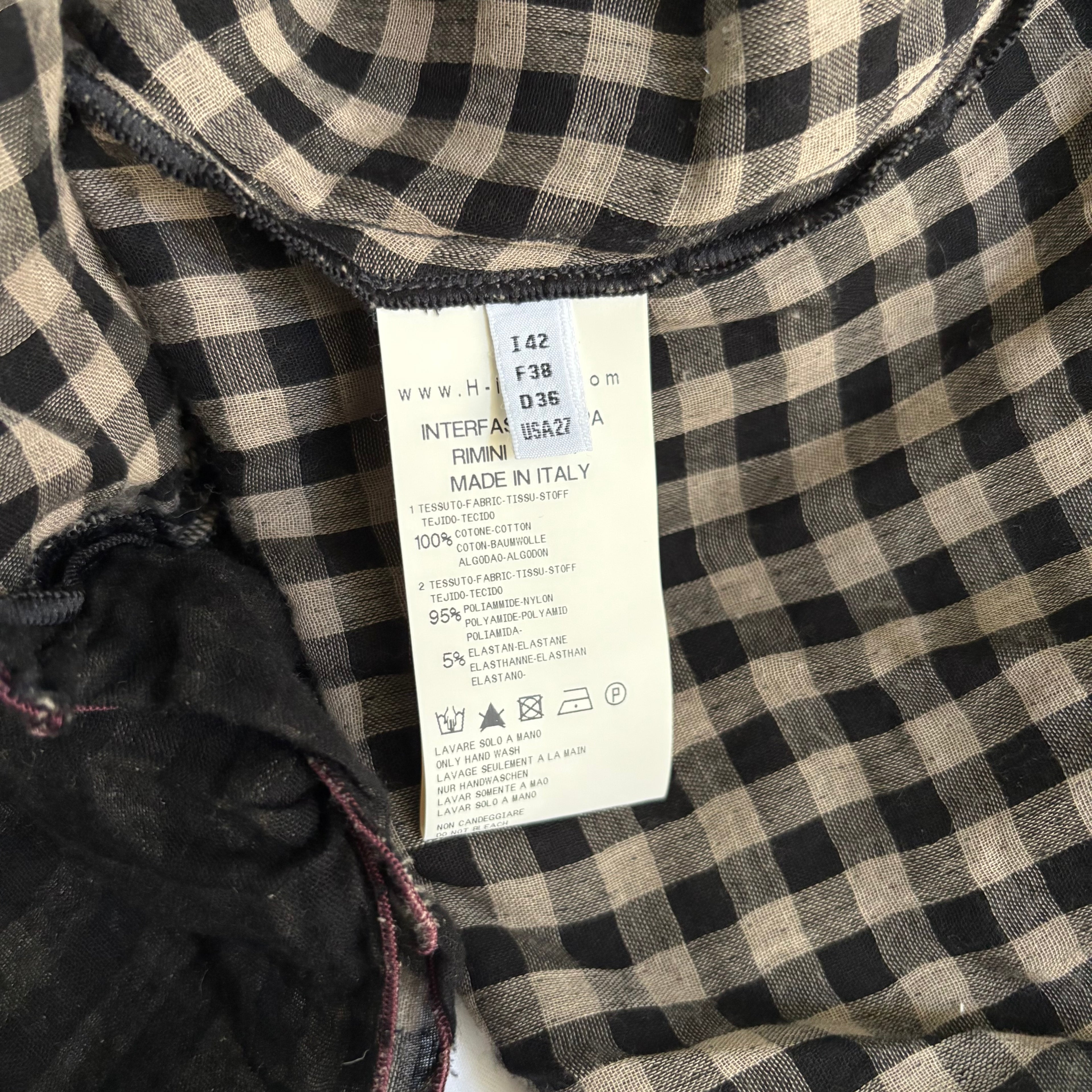 Italian Plaid Cotton Mini Dress