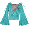 Zone Bleue Aqua Cropped Knit