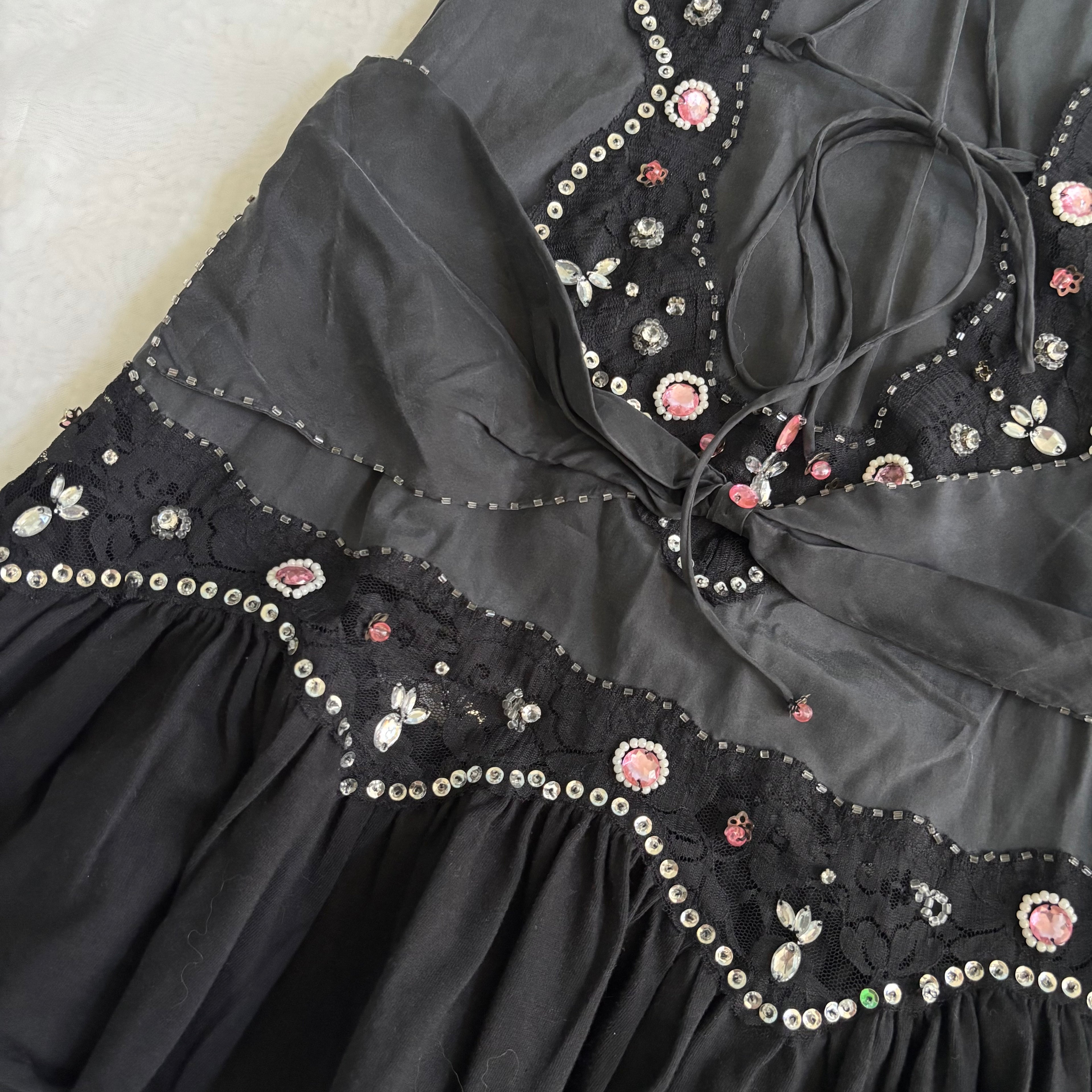 Y2K Manoush Gem Embroidered Mini Dress