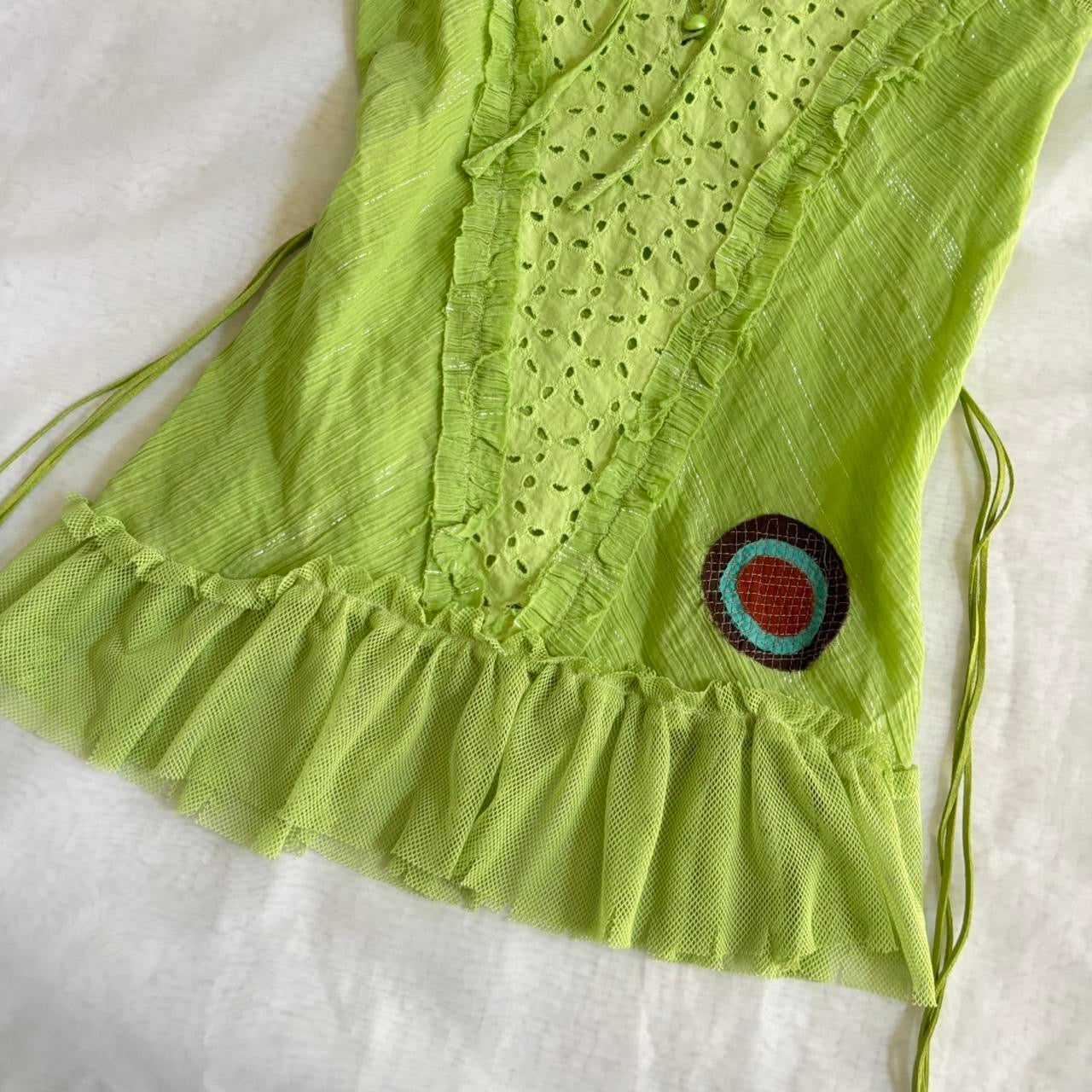 Lime Green Ruffle Top