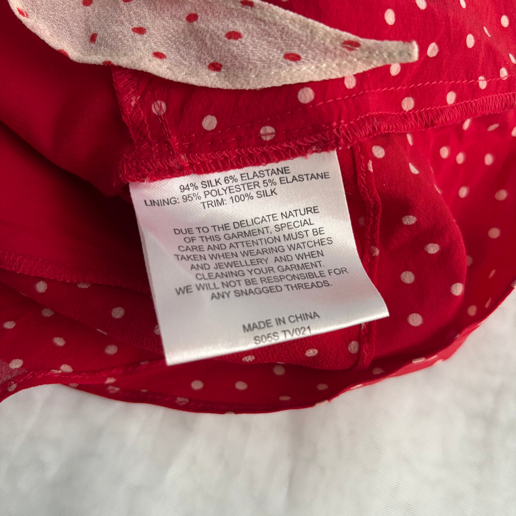 Karen Millen Silk Polka Dot Top