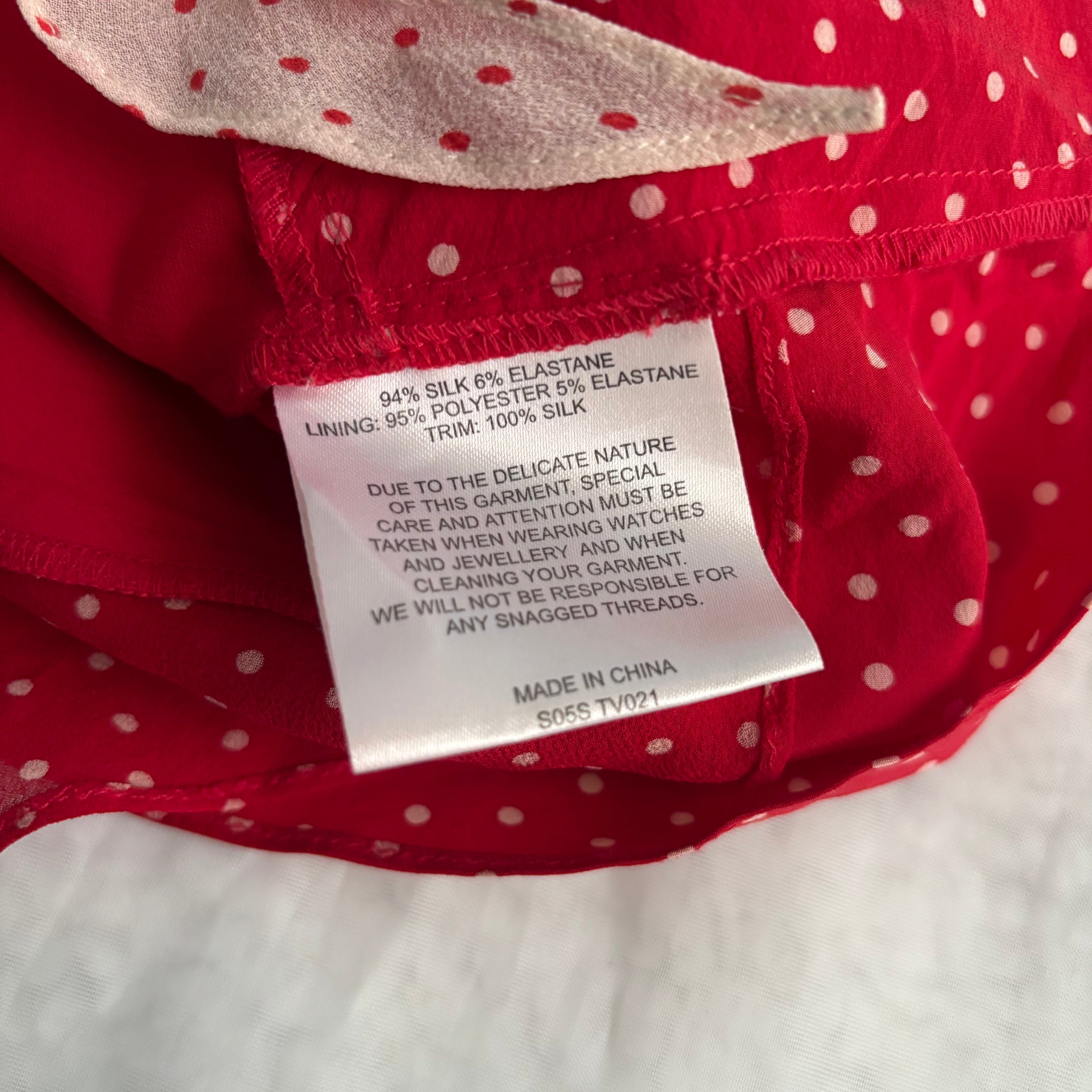 Karen Millen Silk Polka Dot Top