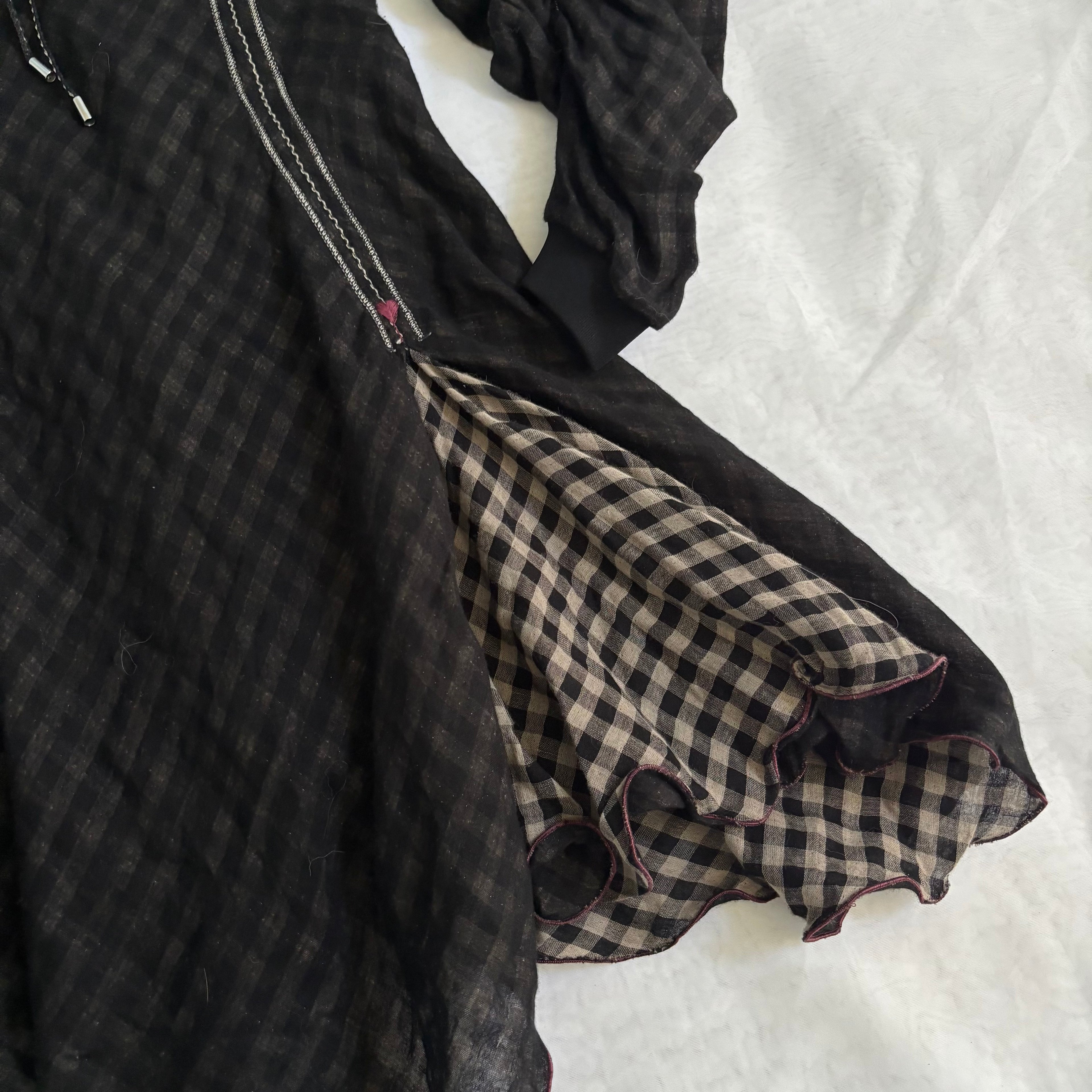 Italian Plaid Cotton Mini Dress