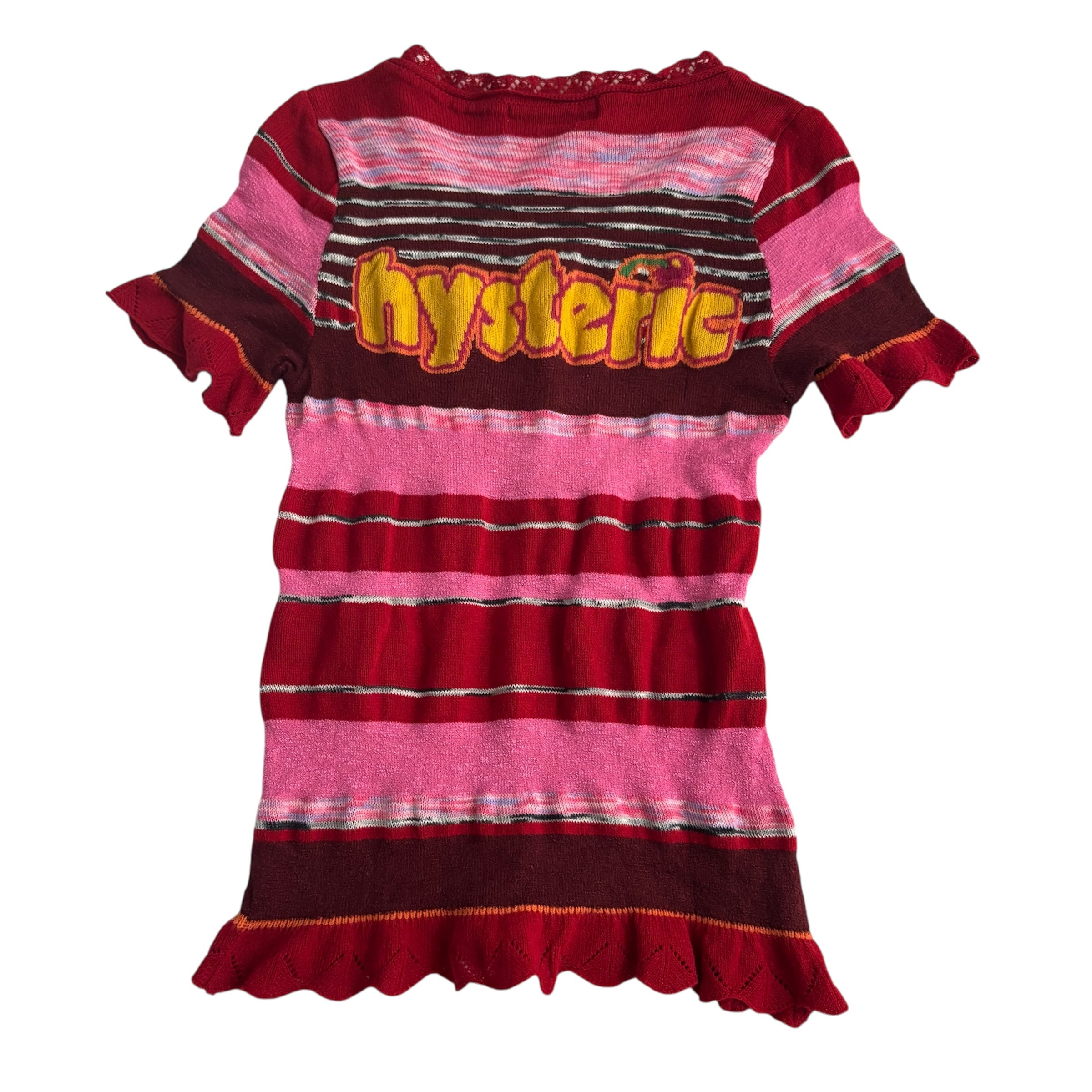 Hysteric Glamour Striped Cherry Knit Top