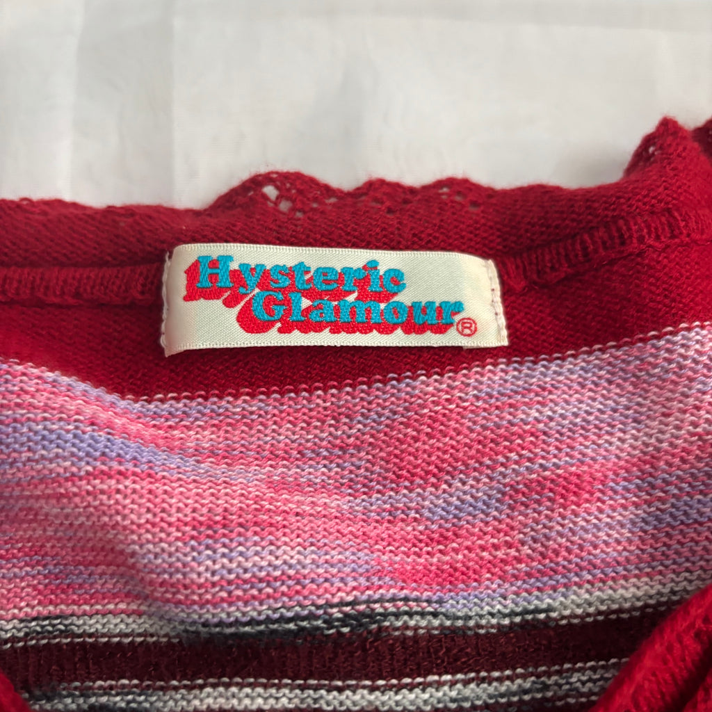 Hysteric Glamour Striped Cherry Knit Top