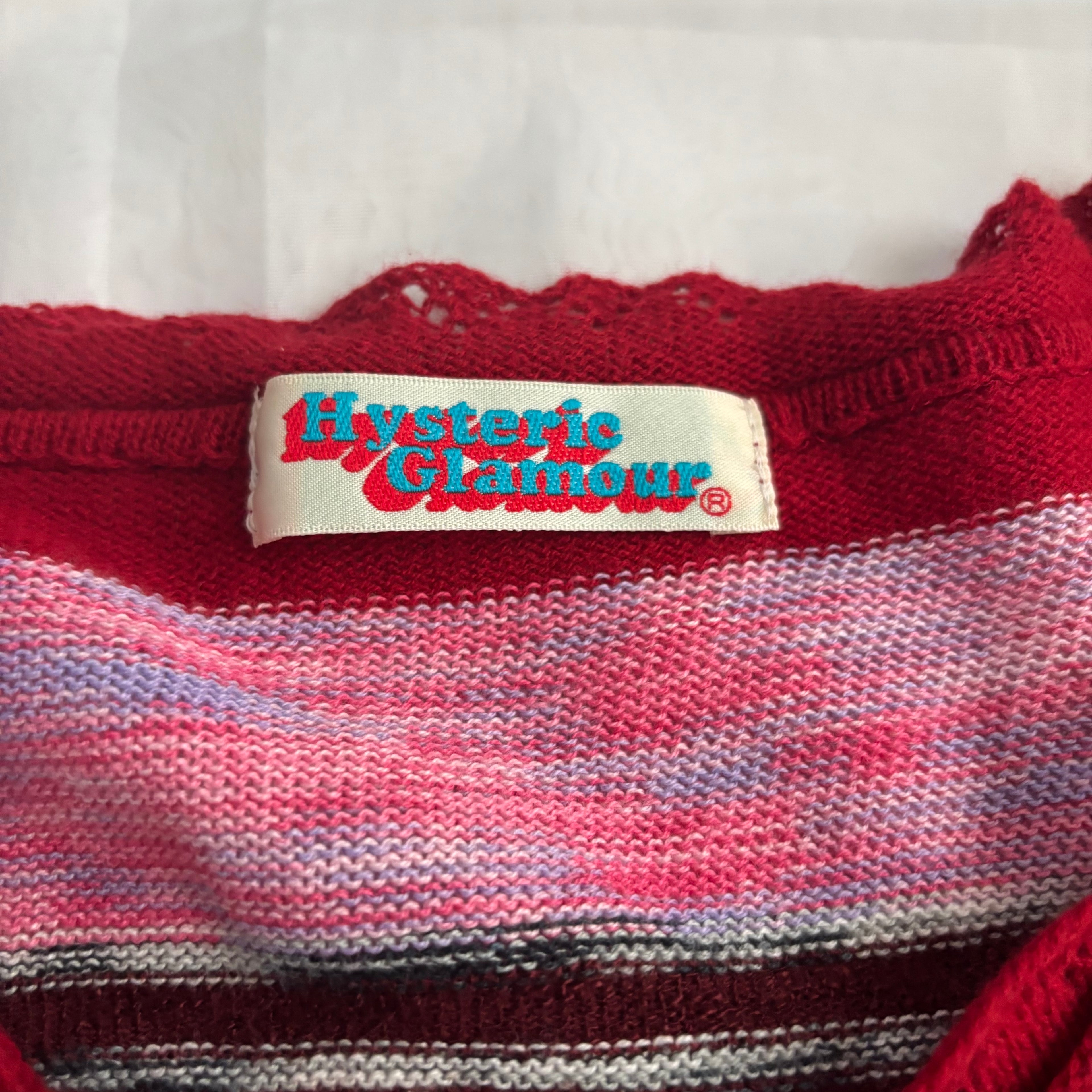 Hysteric Glamour Striped Cherry Knit Top