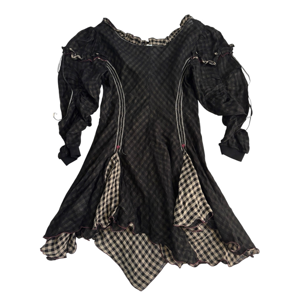 Italian Plaid Cotton Mini Dress