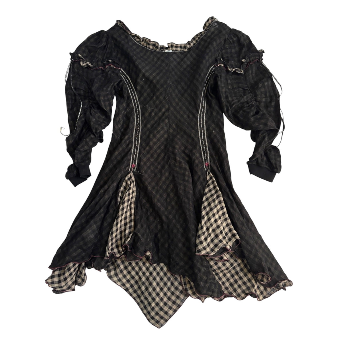 Italian Plaid Cotton Mini Dress
