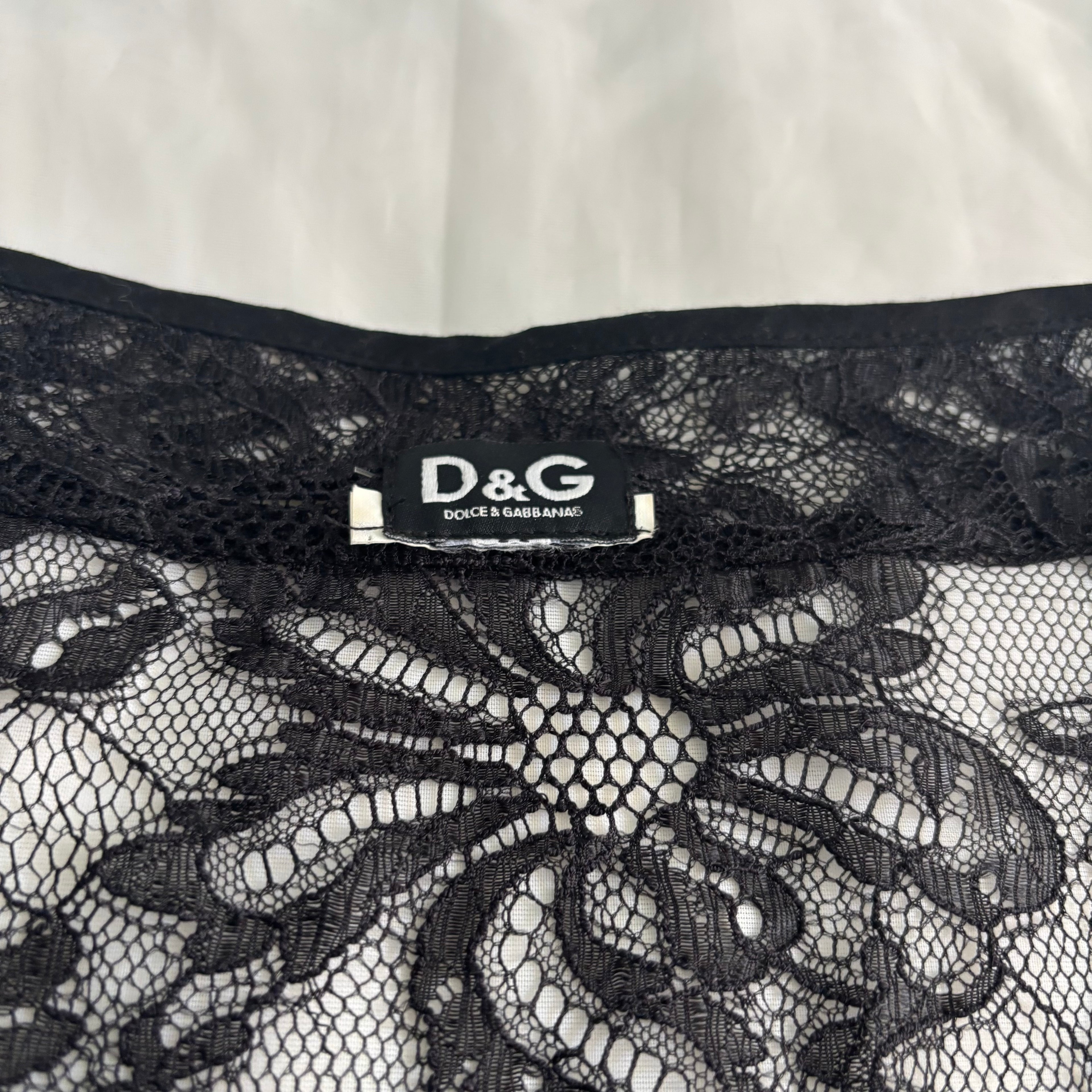D&G Sheer Lace Ribbon Top