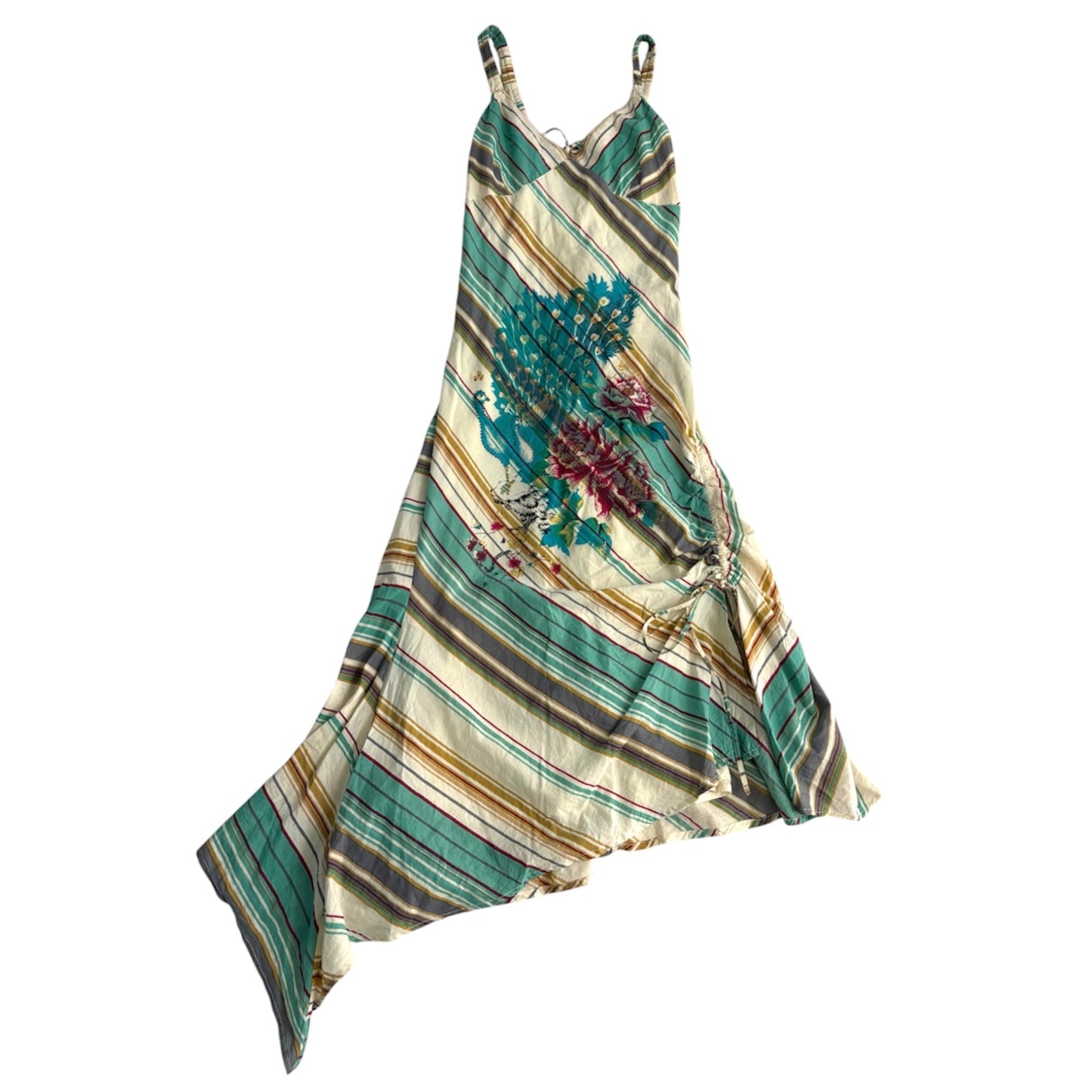 Derhy Striped Peacock Cotton Dress