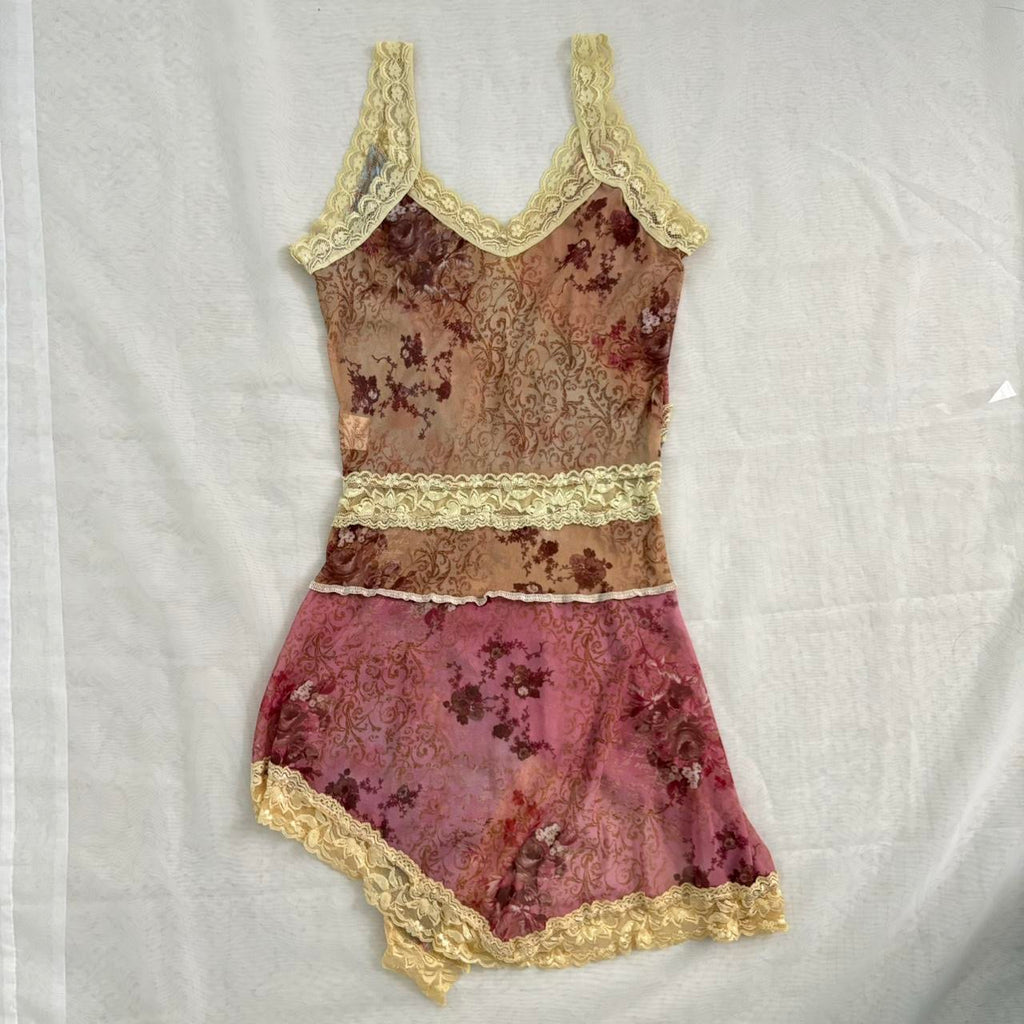 Zone Bleue Floral & Lace Mesh