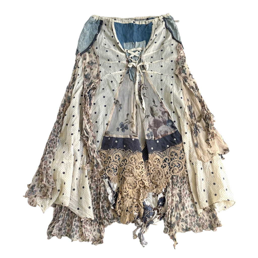Italian Cotton & Silk Floral Skirt