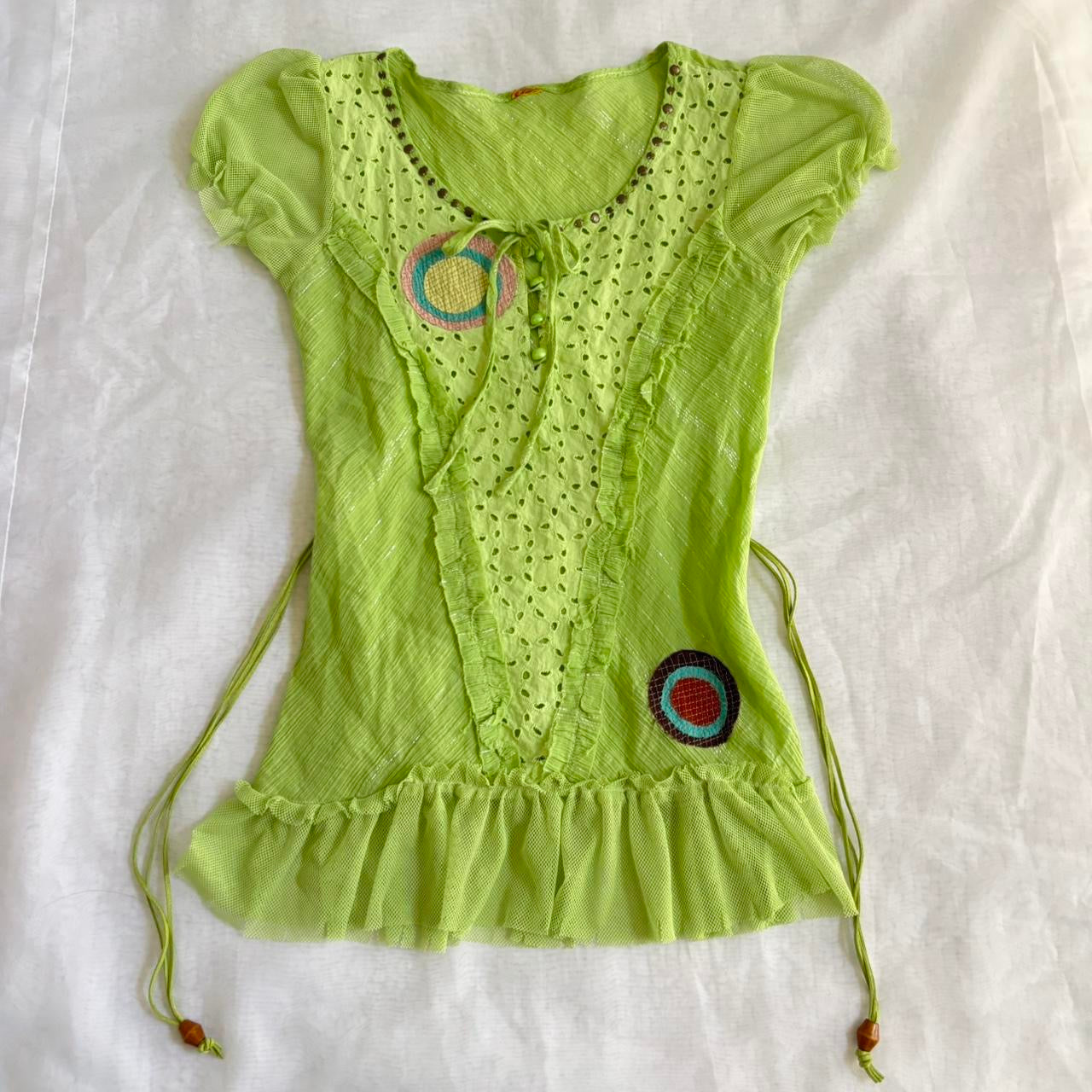 Lime Green Ruffle Top