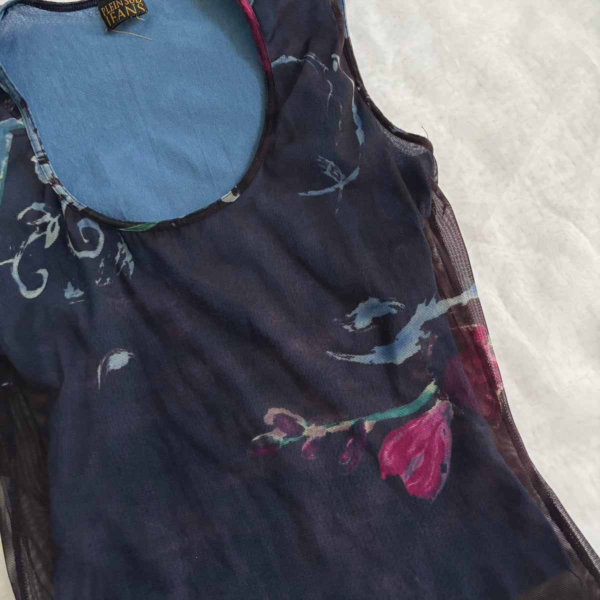 Plein Sud Digital Floral Mesh Tank