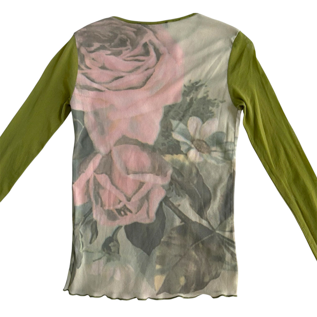 Cop Copine Digital Rose Mesh Top