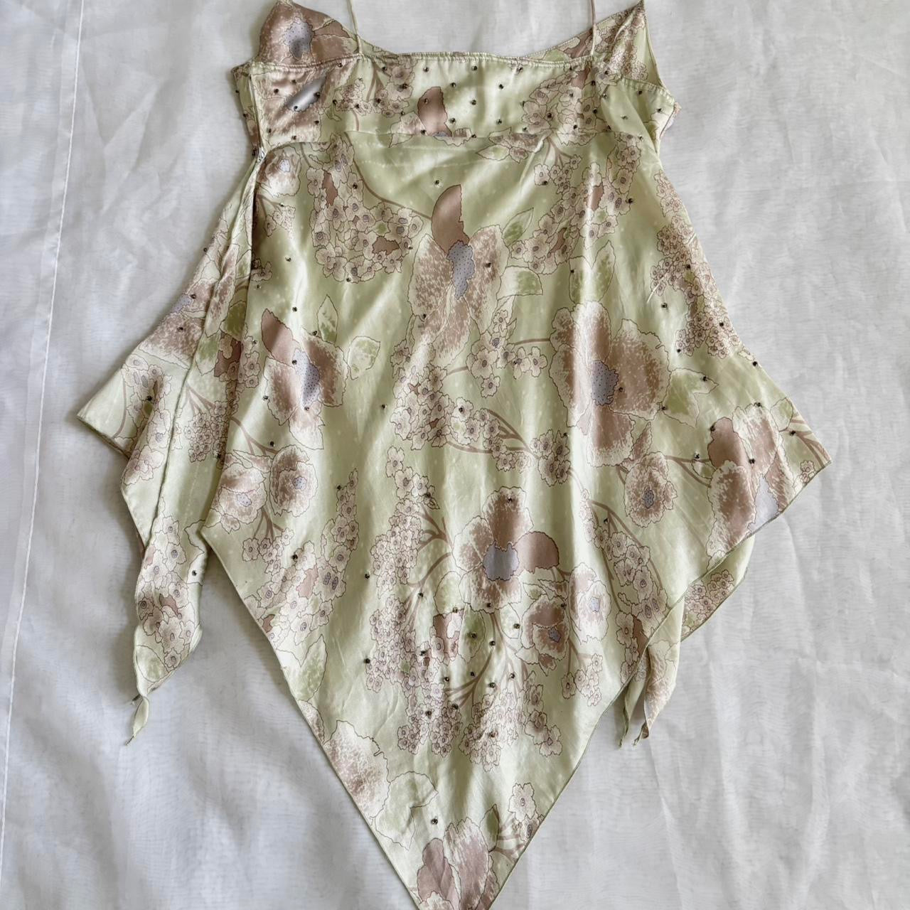 100% Silk Floral Beaded Top