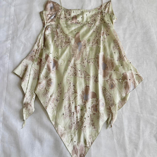 100% Silk Floral Beaded Top