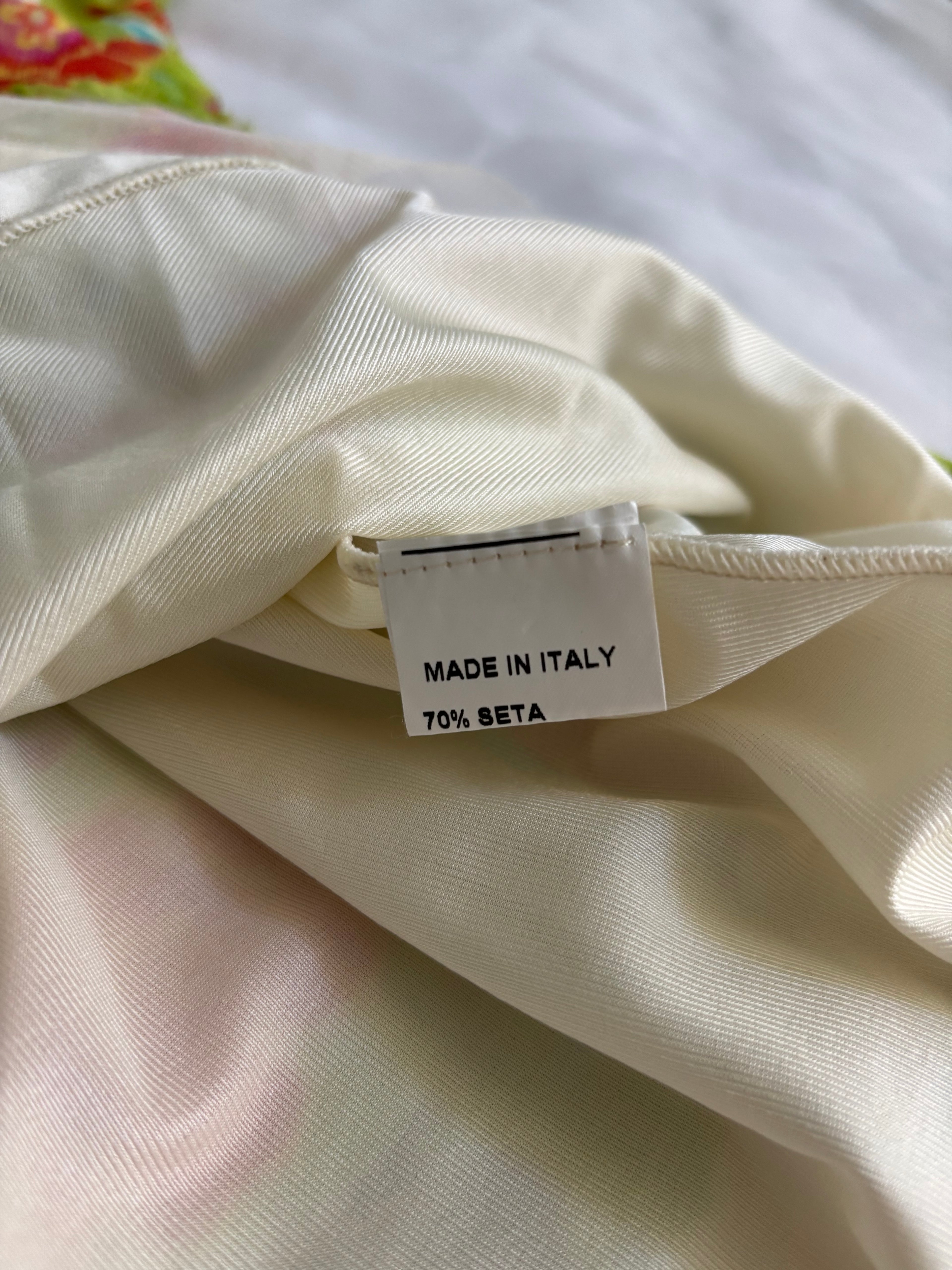 Vintage Italian Silk Blend Floral Dress