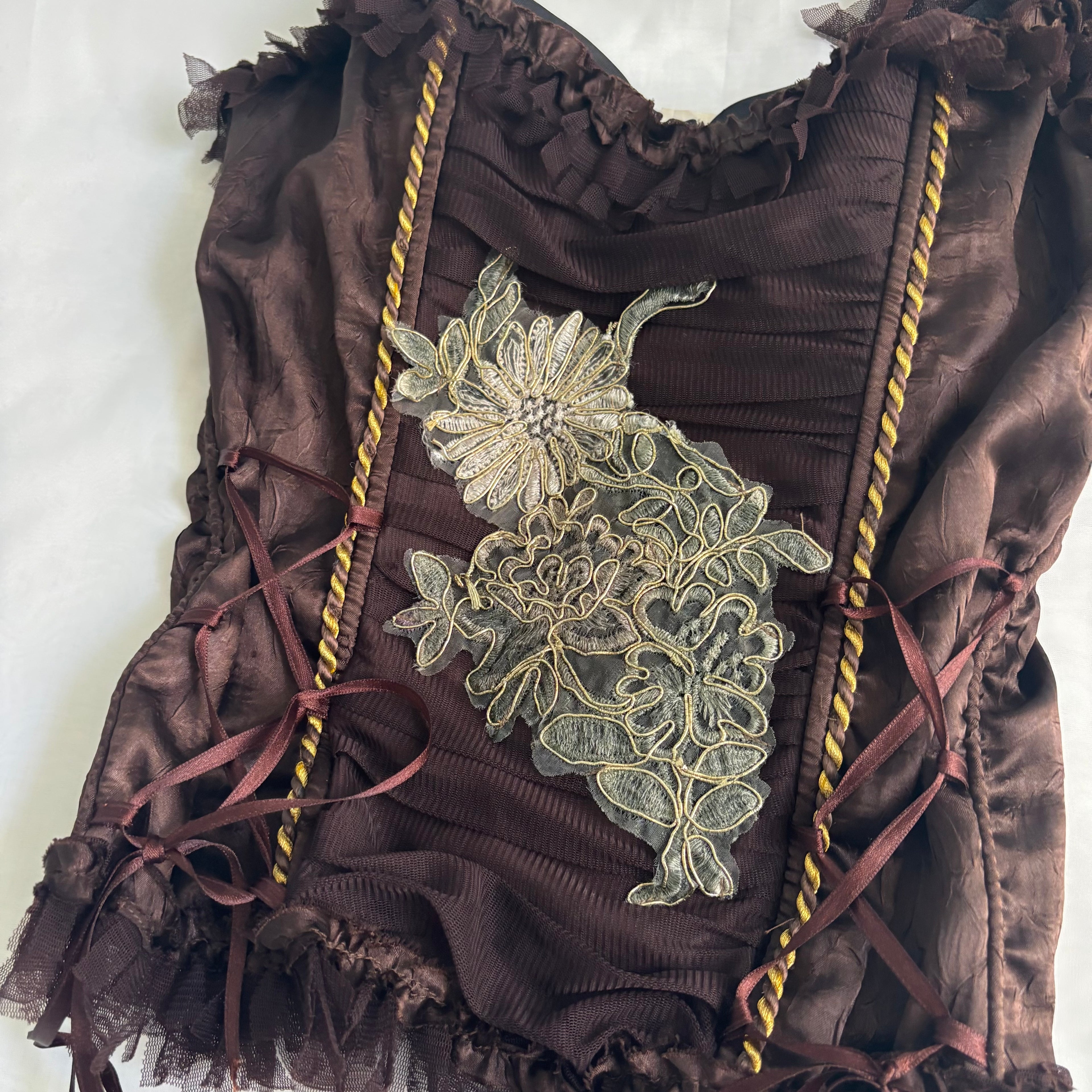 French Floral Embroidered Corset