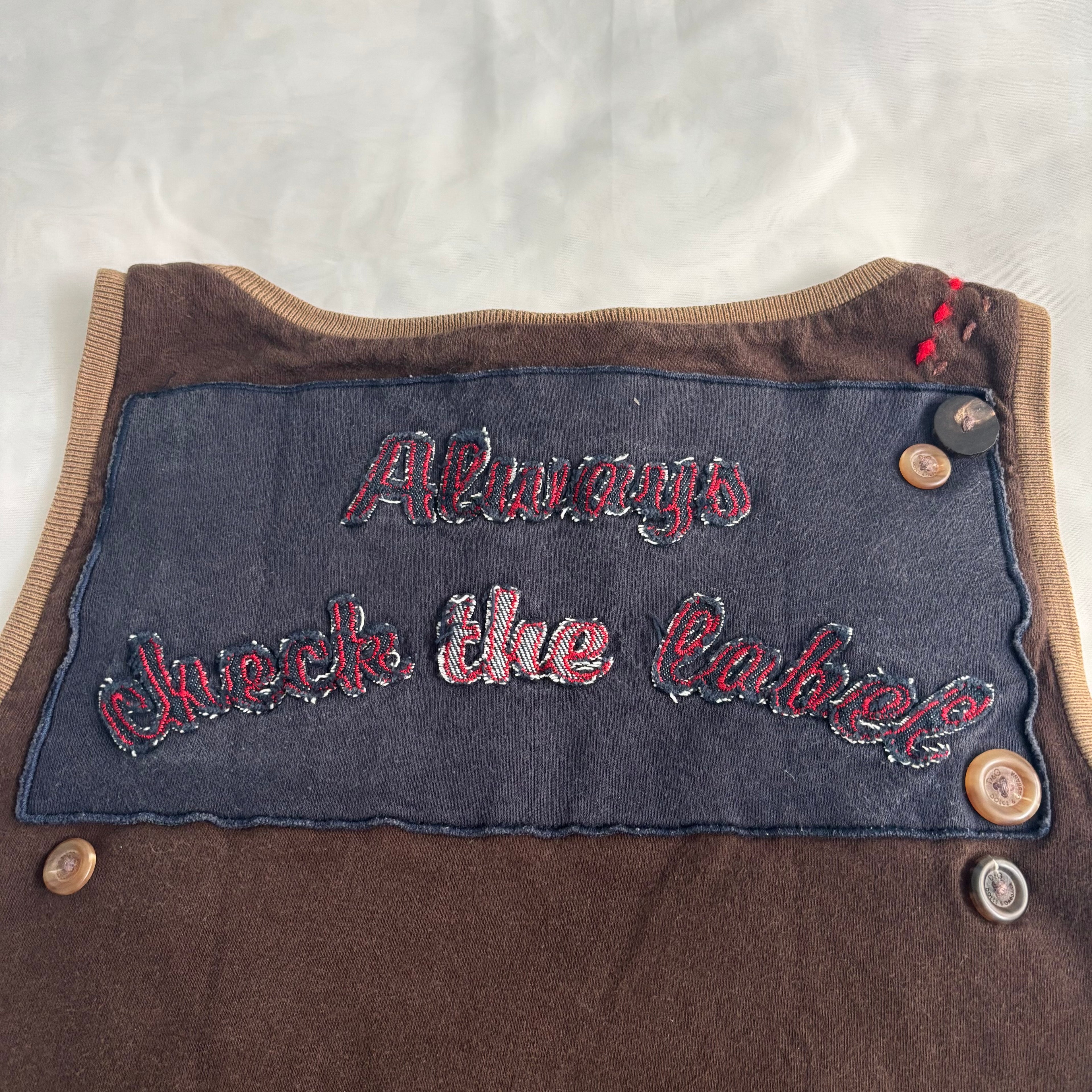 D&G “Always Check the Label” Button Top