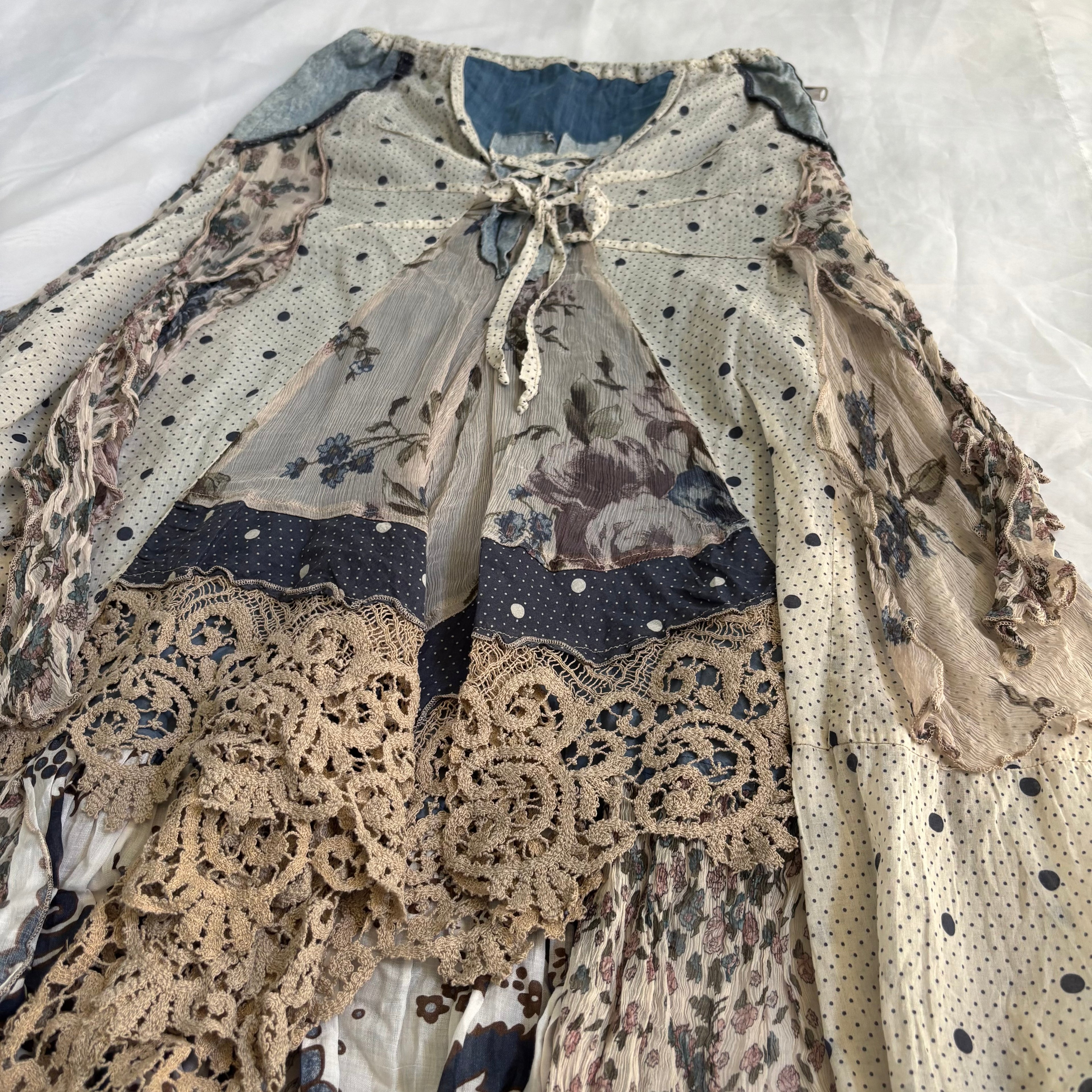 Italian Cotton & Silk Floral Skirt