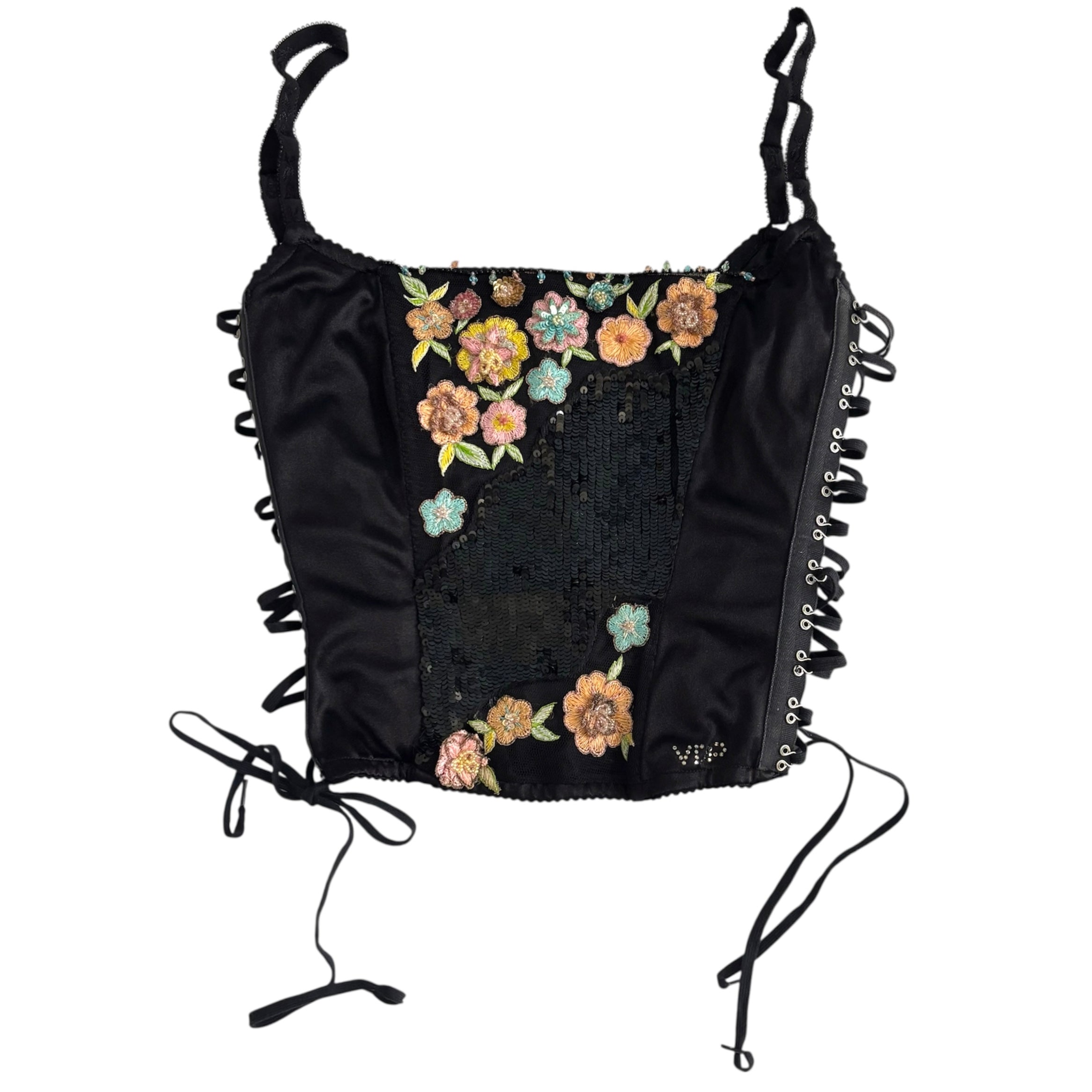 VDP Sequin Lace Up Corset