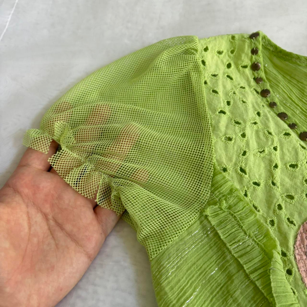 Lime Green Ruffle Top