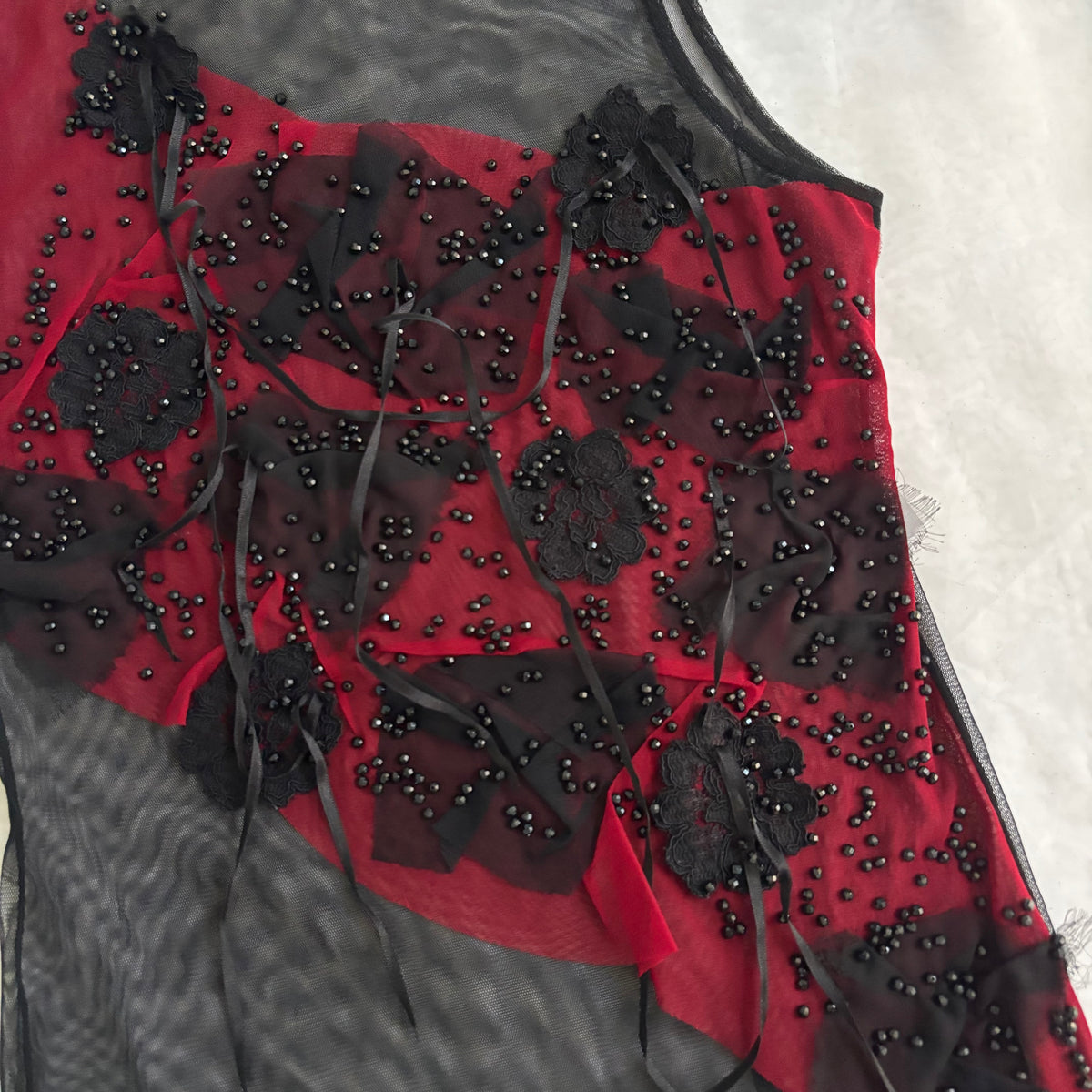 Celo Embroidered Mesh Tank Top