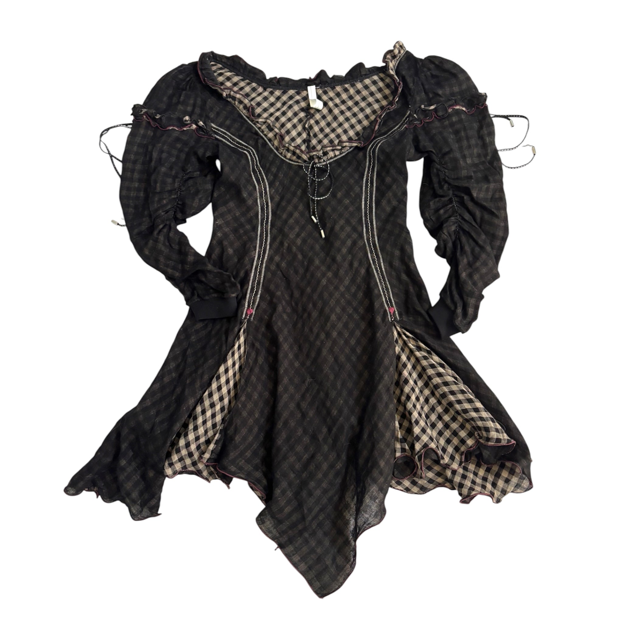Italian Plaid Cotton Mini Dress