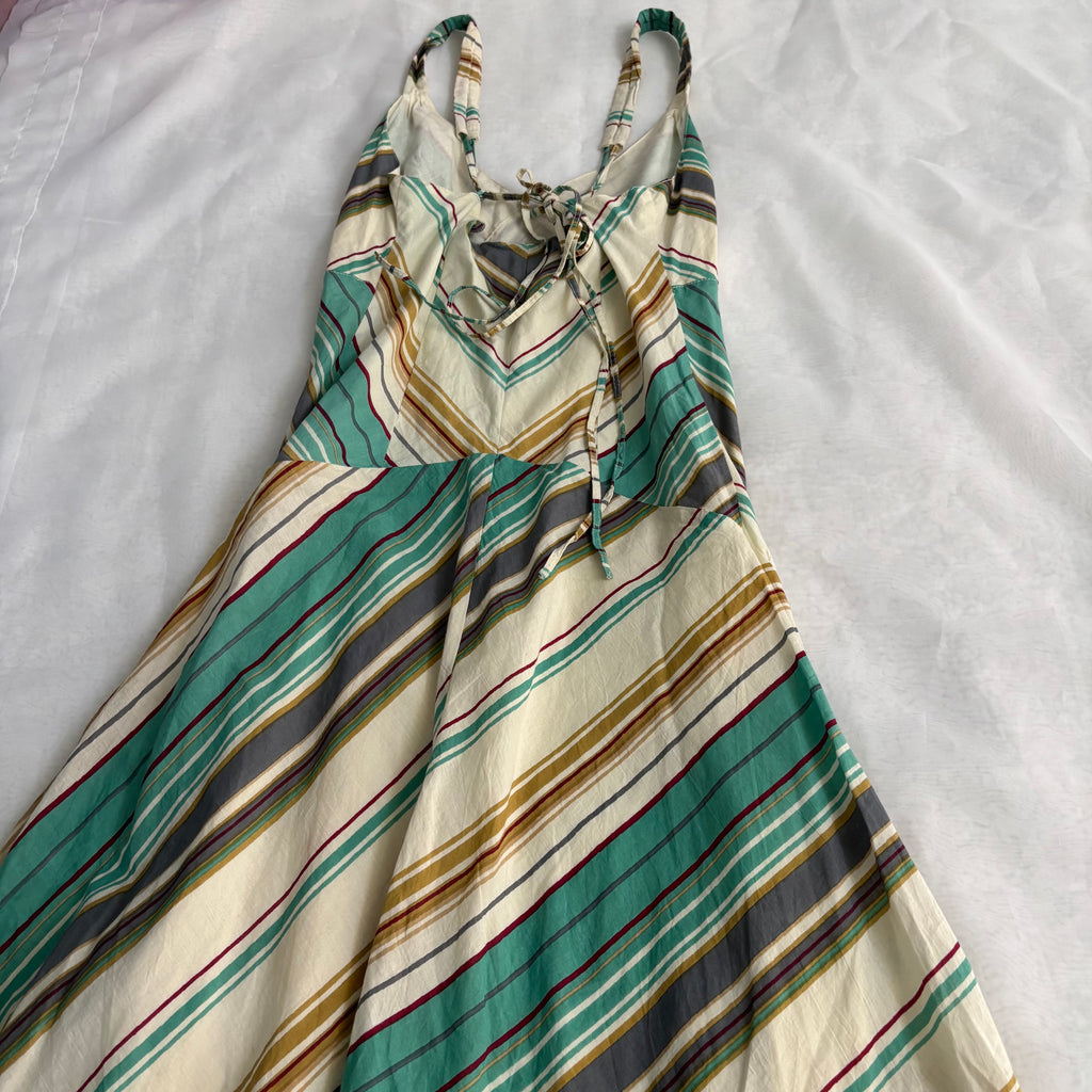 Derhy Striped Peacock Cotton Dress