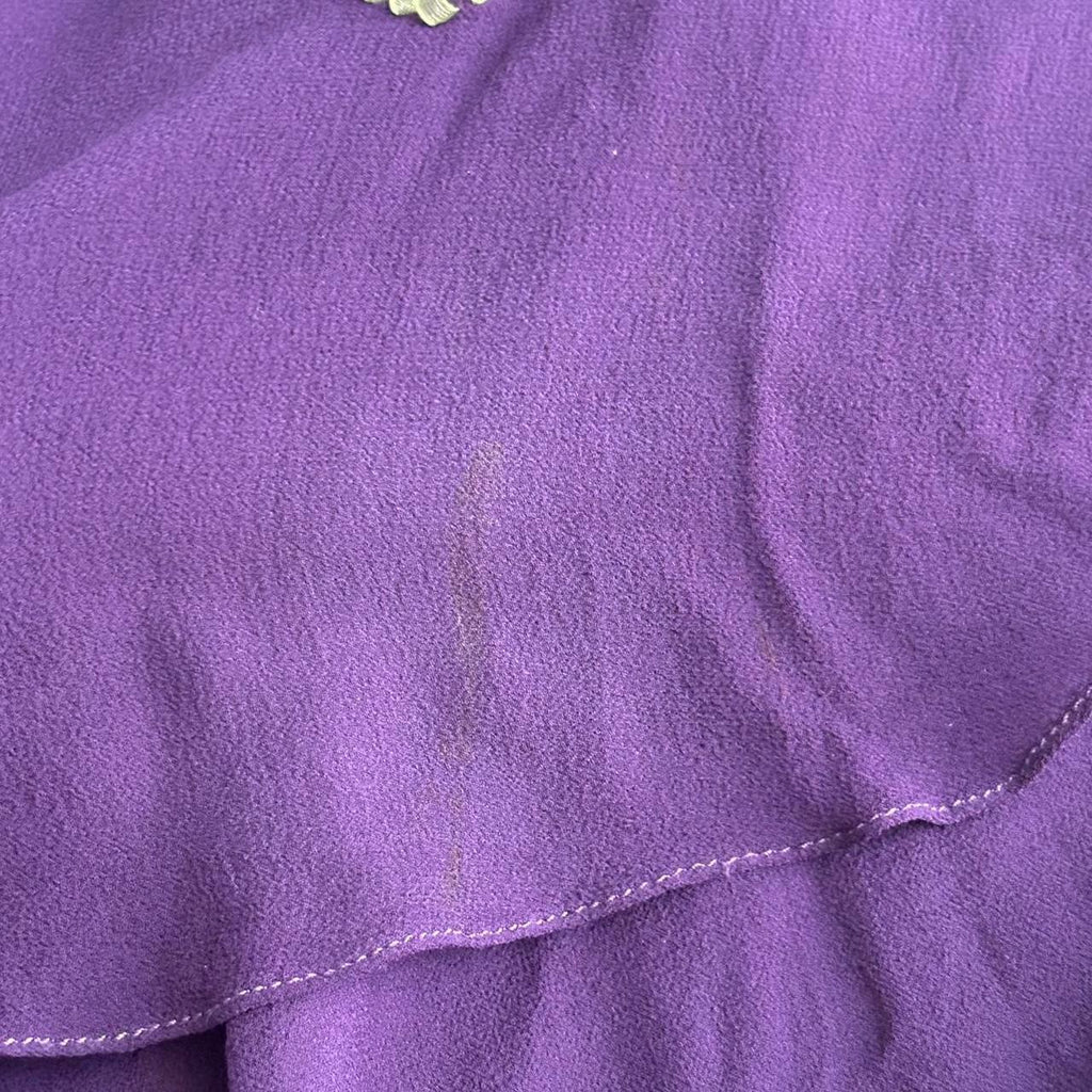 Amethyst Floral Embroidered Silk Dress