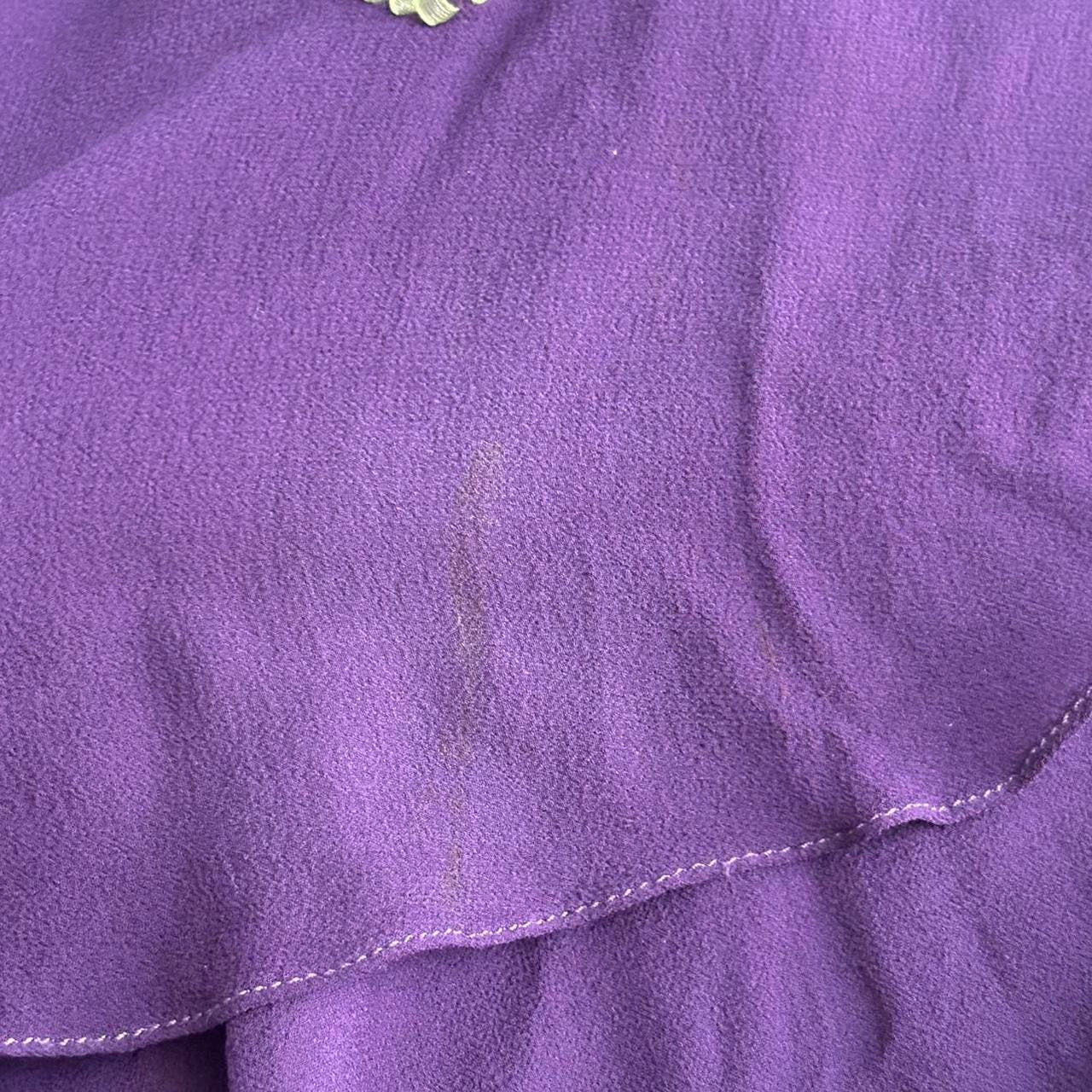Amethyst Floral Embroidered Silk Dress