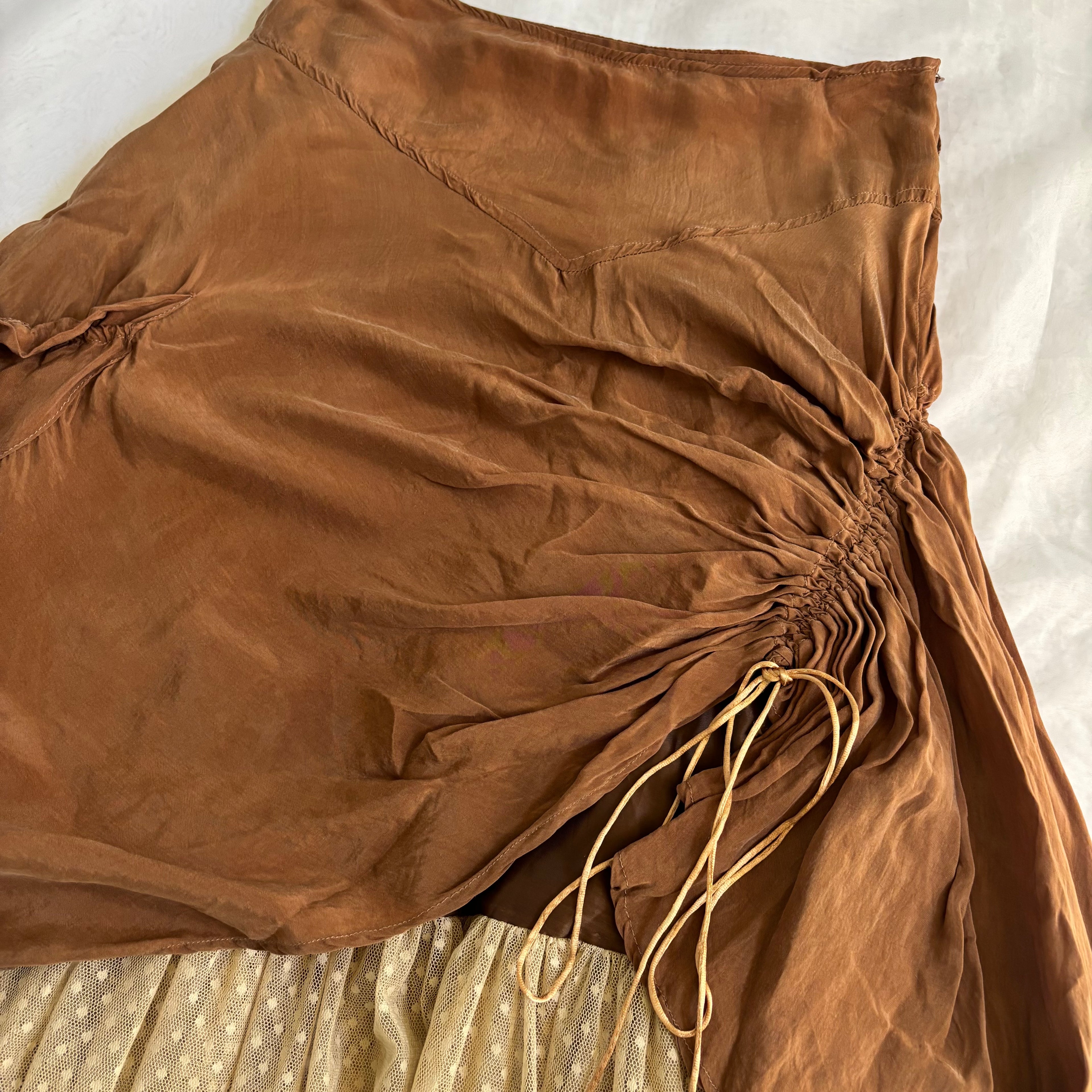 Asymmetrical Euro Cupro Skirt