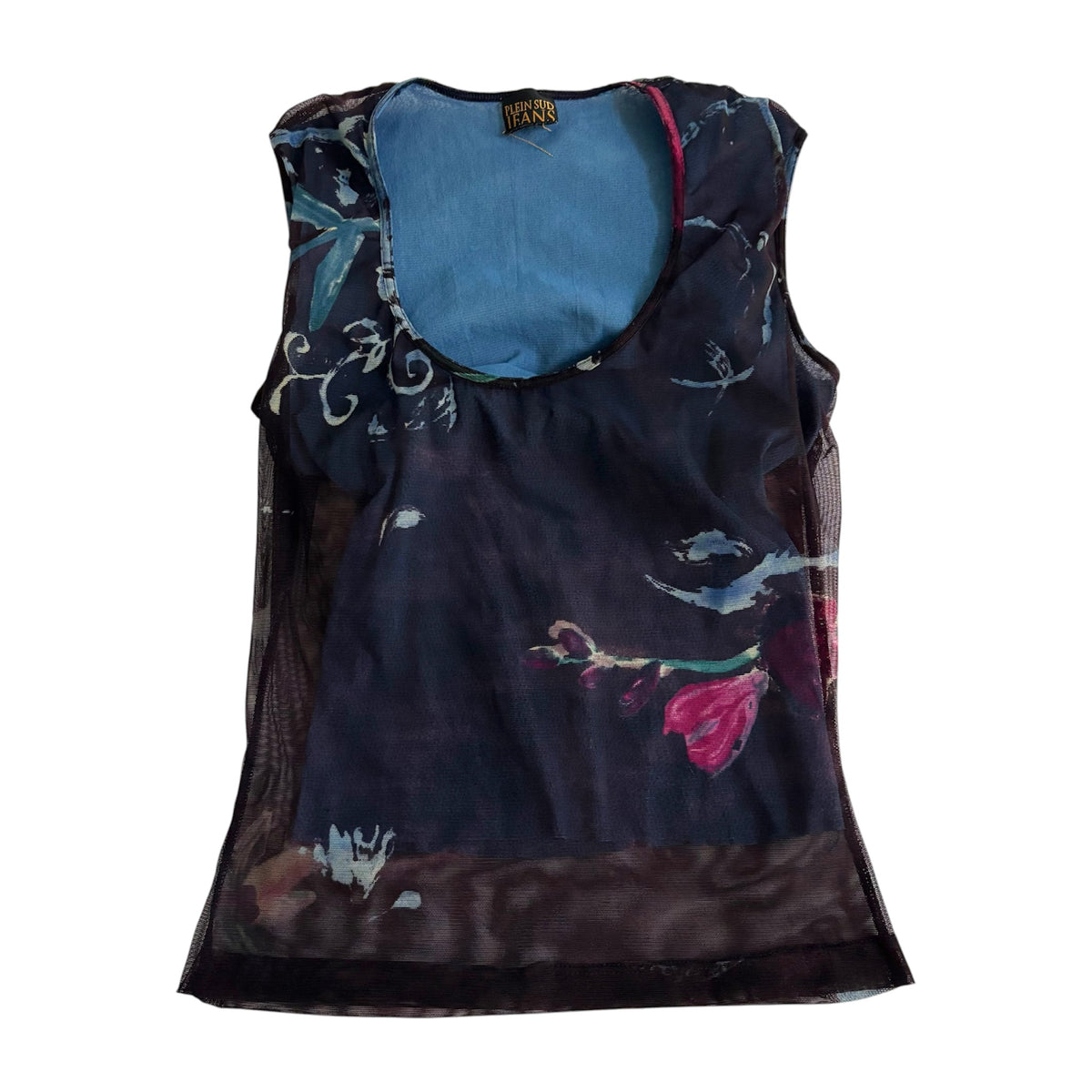 Plein Sud Digital Floral Mesh Tank