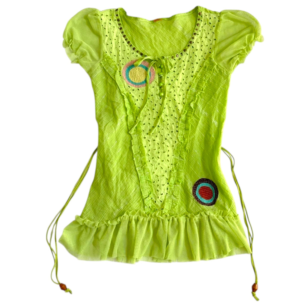 Lime Green Ruffle Top