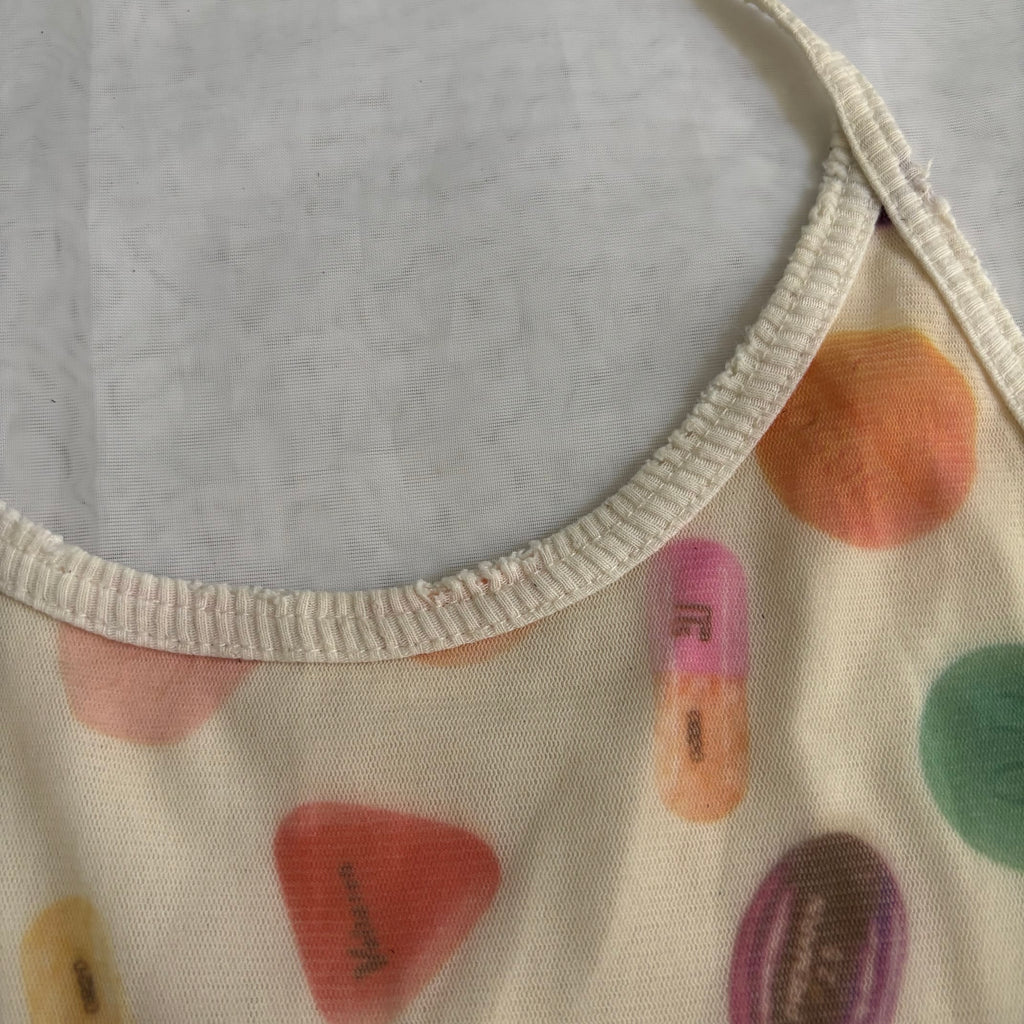 90s Italian Otitude Pill Print Halter Top