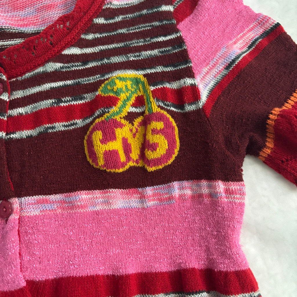 Hysteric Glamour Striped Cherry Knit Top