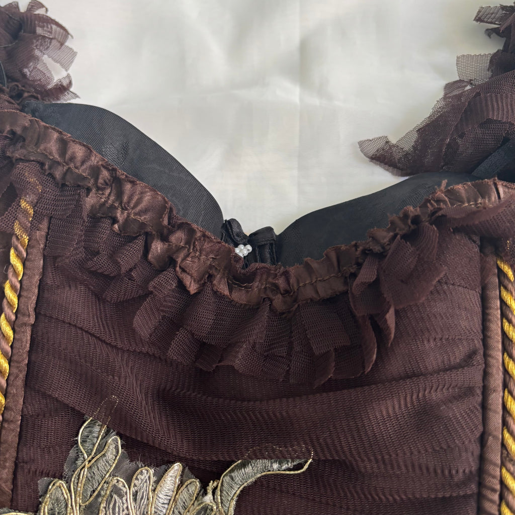 French Floral Embroidered Corset