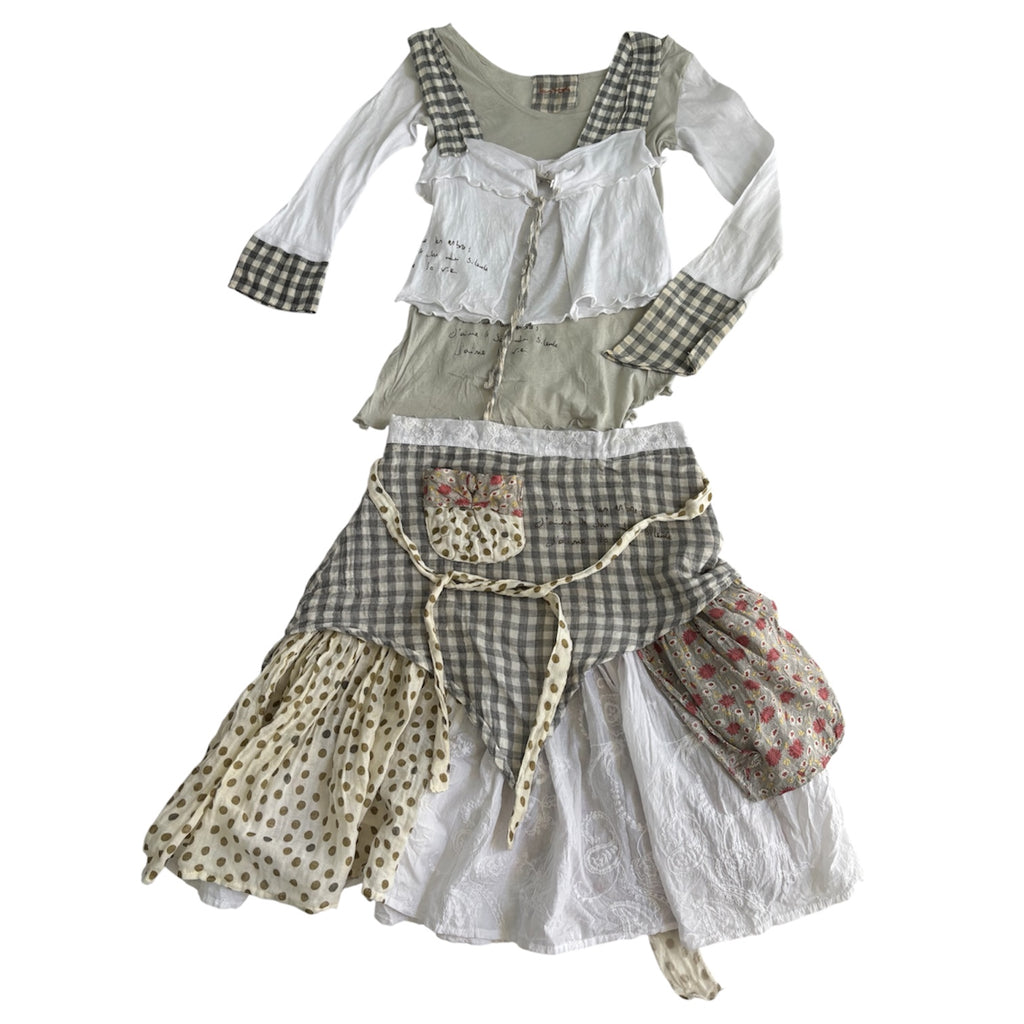 Cotton 3 Piece Top & Skirt Set