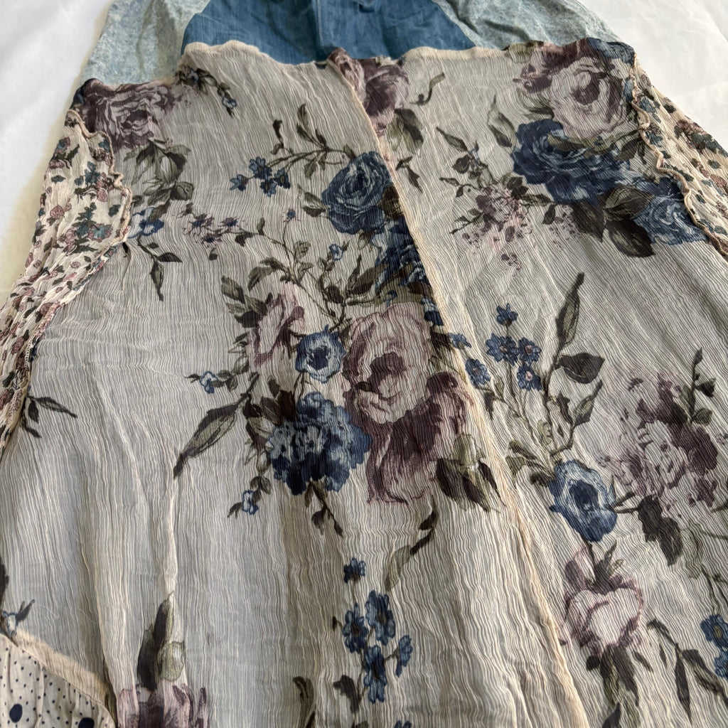 Italian Cotton & Silk Floral Skirt